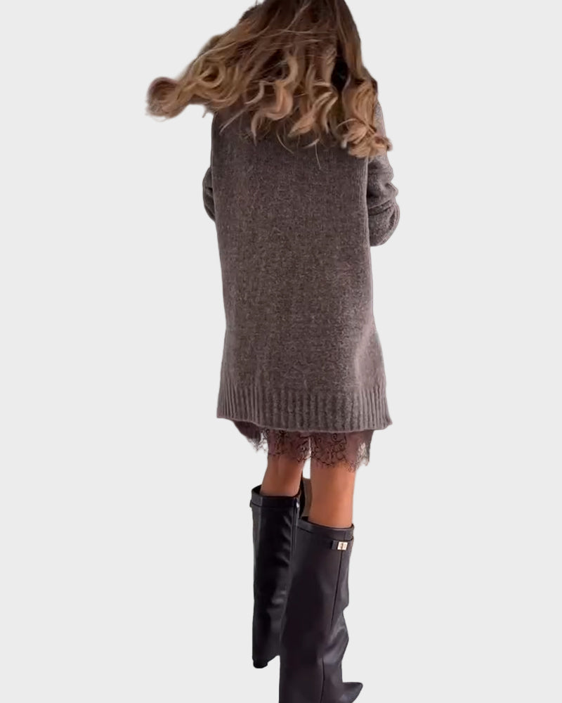 Due pezzi set casual con colletto in pizzo