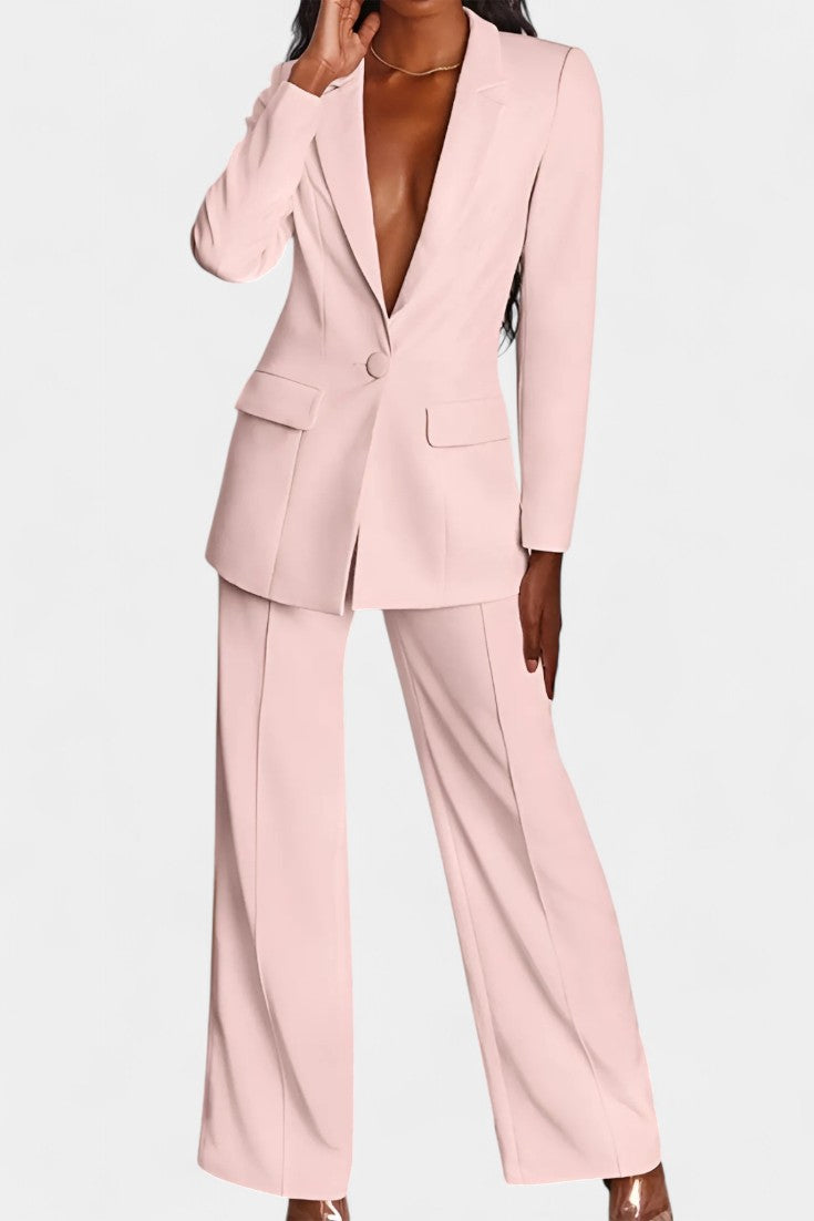 Marnie Set Giacca su Misura e Pantaloni a Gamba Larga