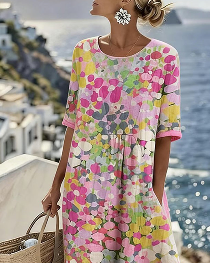Elena | Vestito midi floreale leggero e svasato