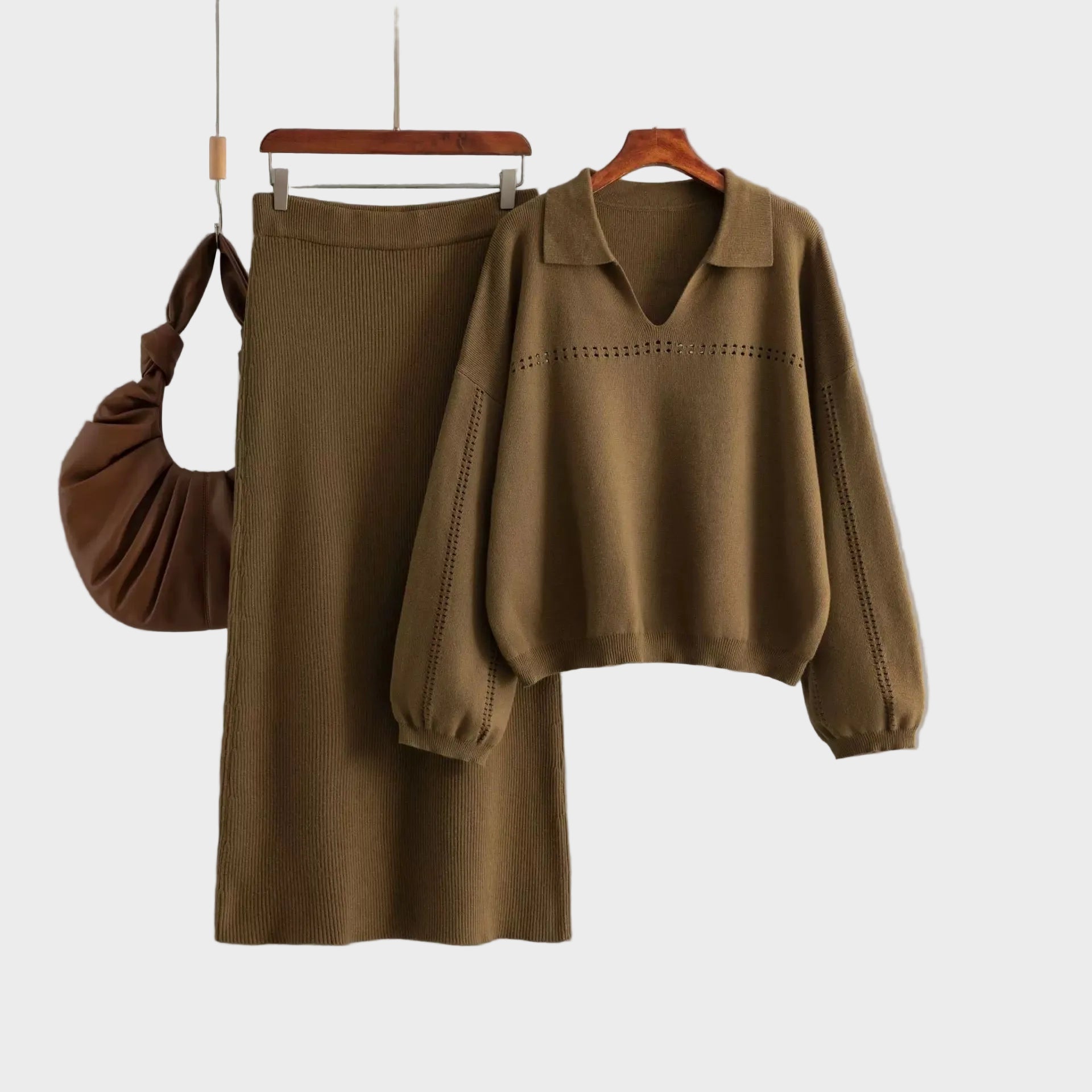Aster - Set Coord in Lana Premium - Maglione con Gonna (Set Coord in Lana Premium - Maglione con Gonna)