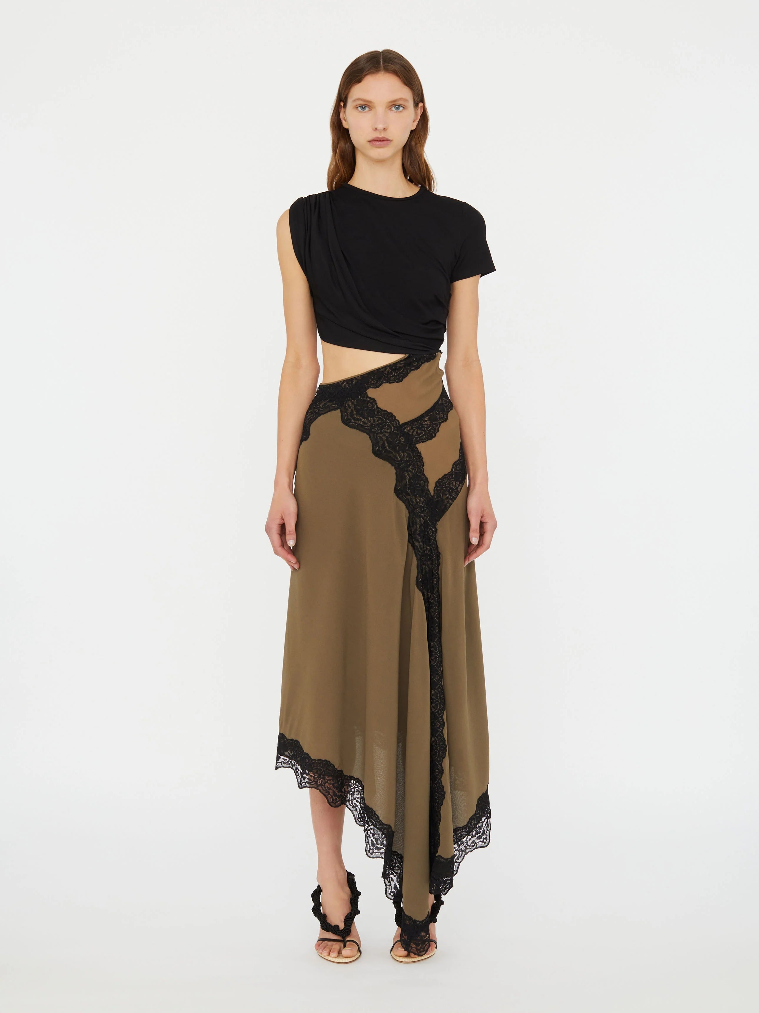 Alice | Abito midi con dettaglio arricciato tipo blusa