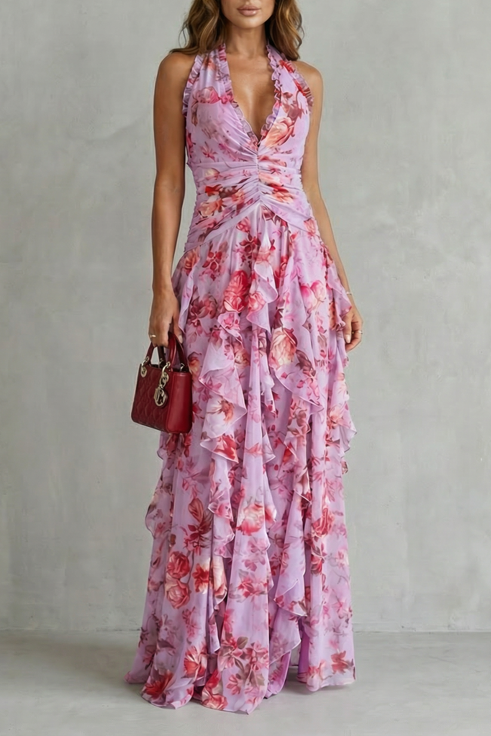 Bella | Vestito lungo con collo halter