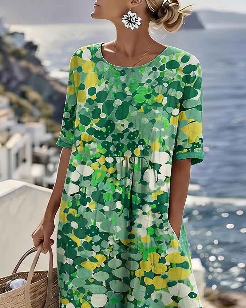 Elena | Vestito midi floreale leggero e svasato