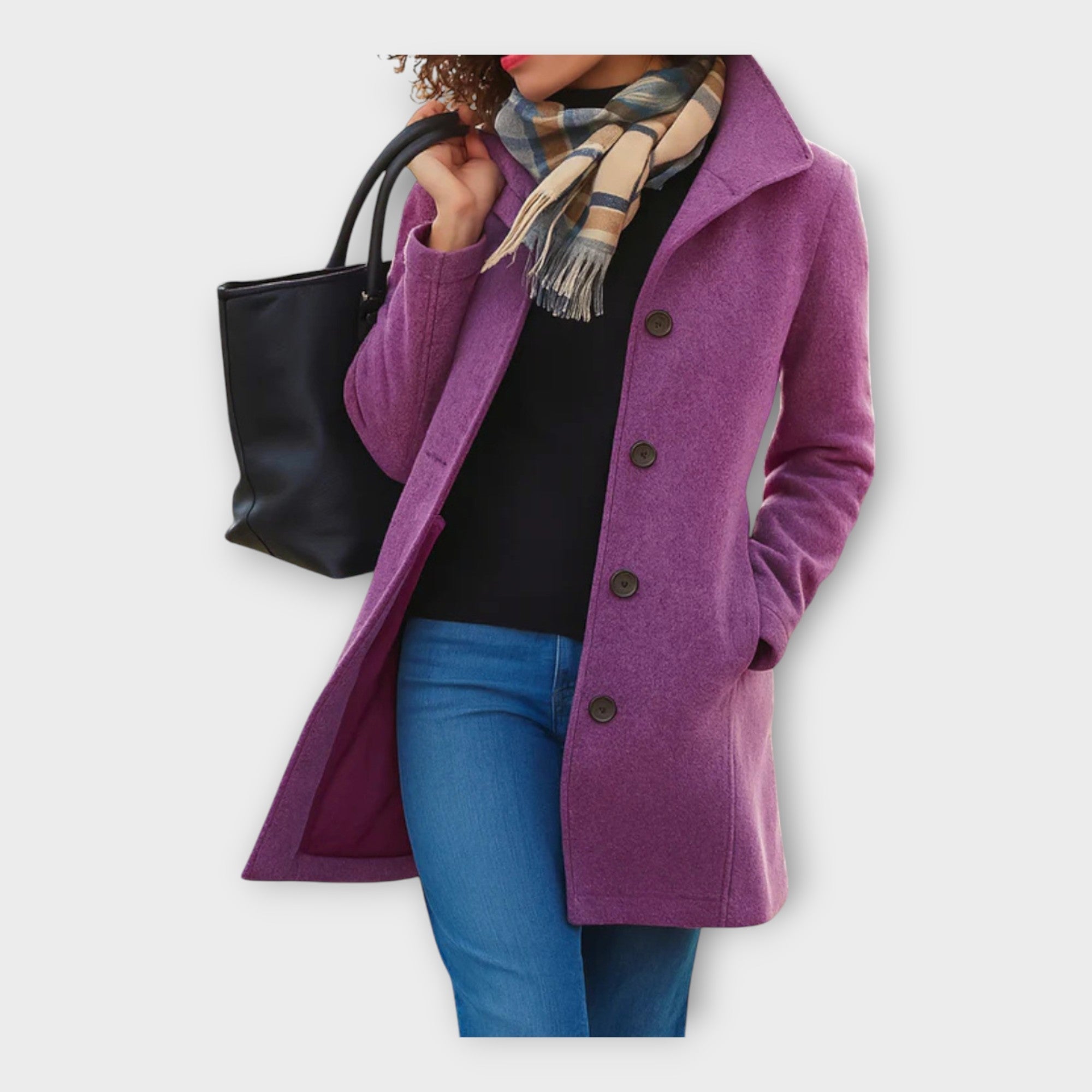 Cappotto Elegante in Lana con Bottoni