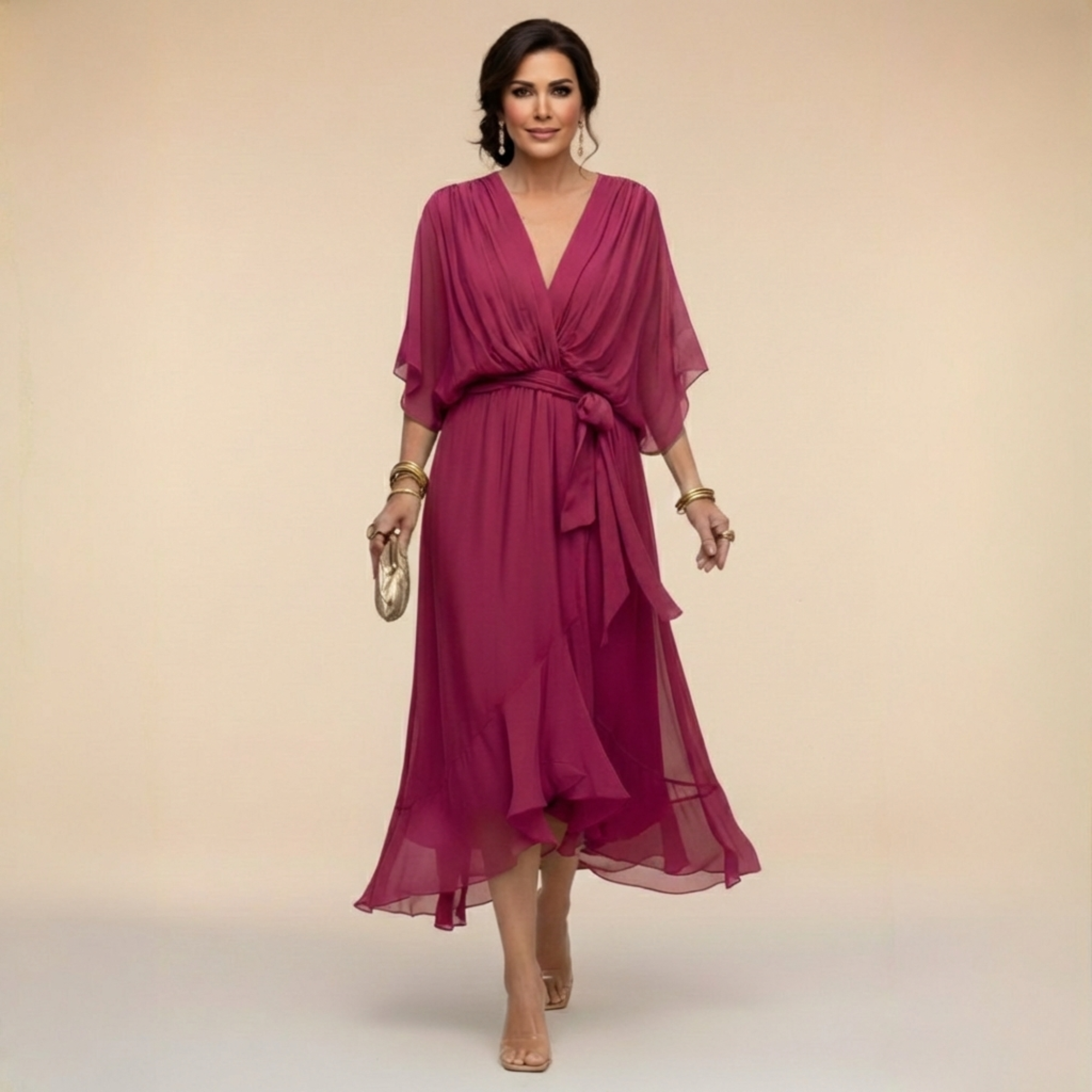 Marta | Abito in Chiffon con scollatura a V