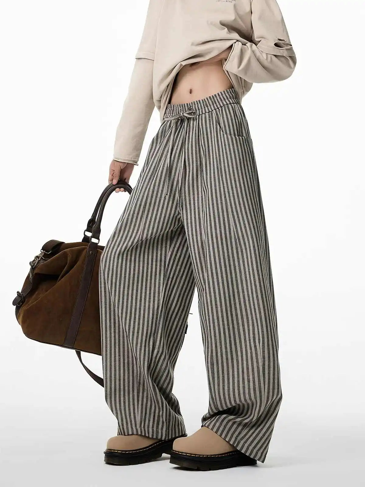 Kuro - Pantaloni Baggy a Righe