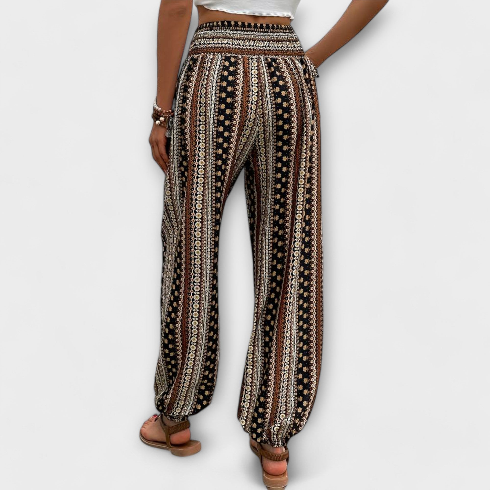 Scarlett - Pantaloni con design etnografico