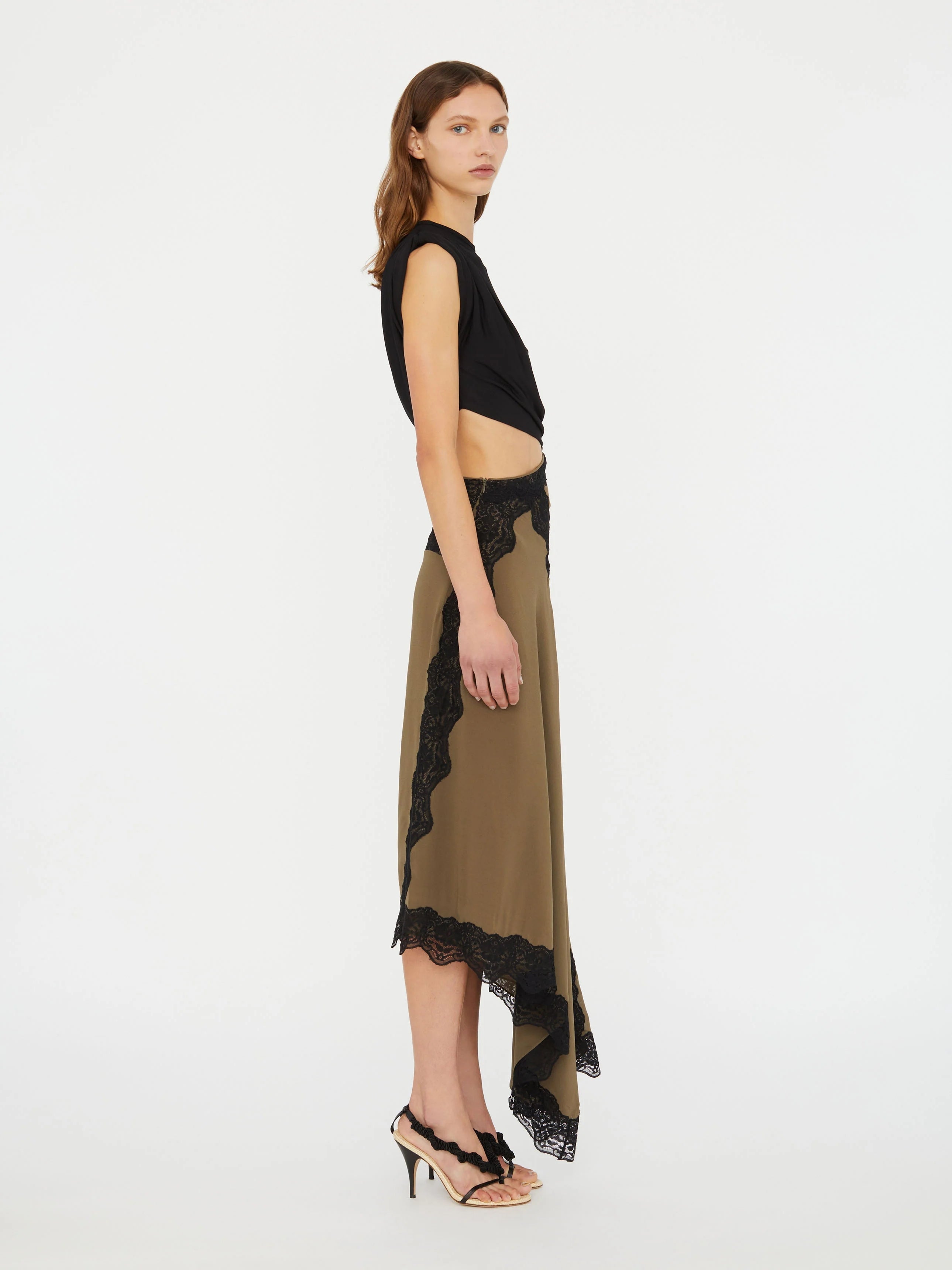 Alice | Abito midi con dettaglio arricciato tipo blusa