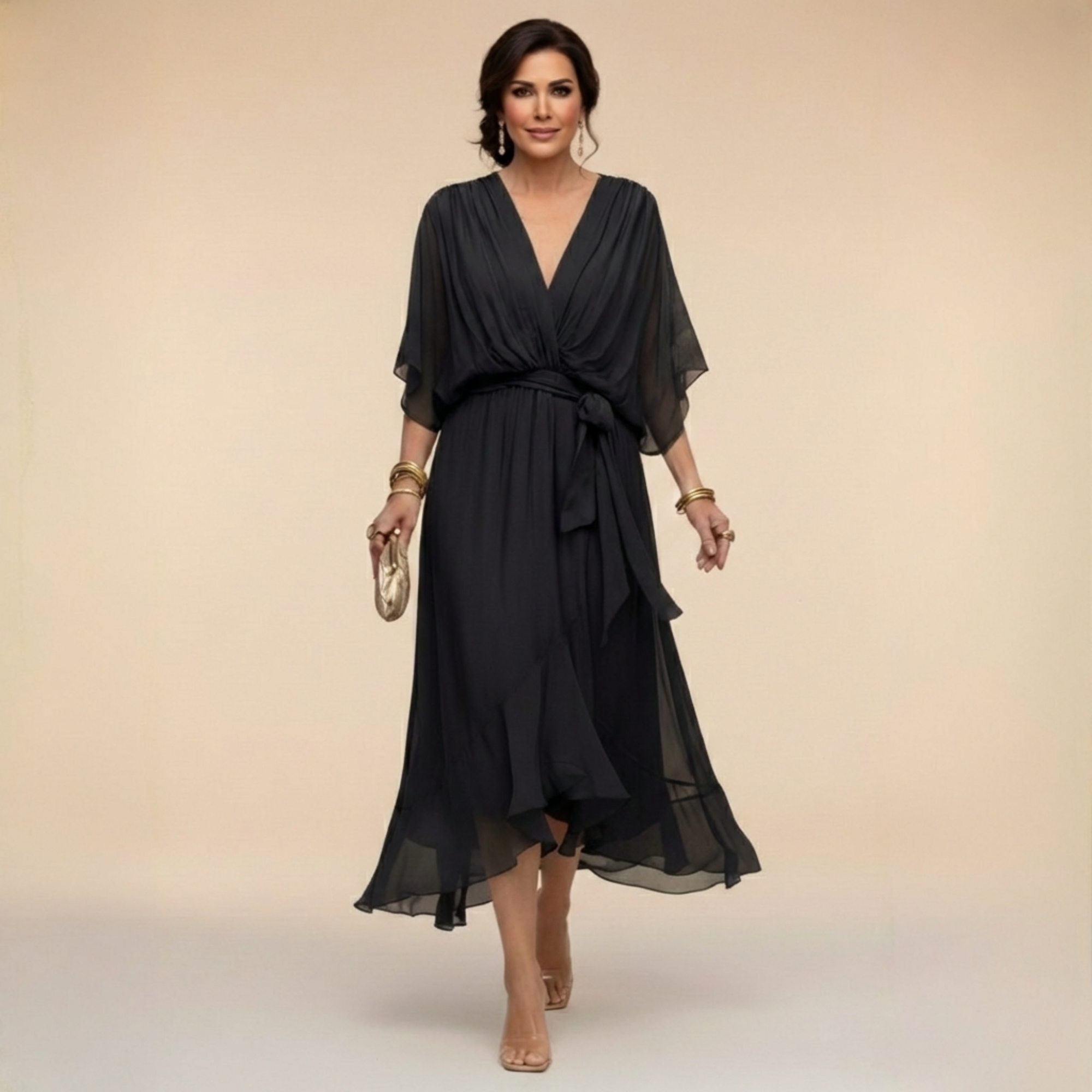 Marta | Abito in Chiffon con scollatura a V