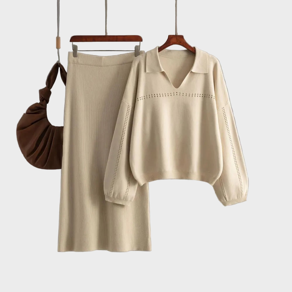 Aster - Set Coord in Lana Premium - Maglione con Gonna (Set Coord in Lana Premium - Maglione con Gonna)
