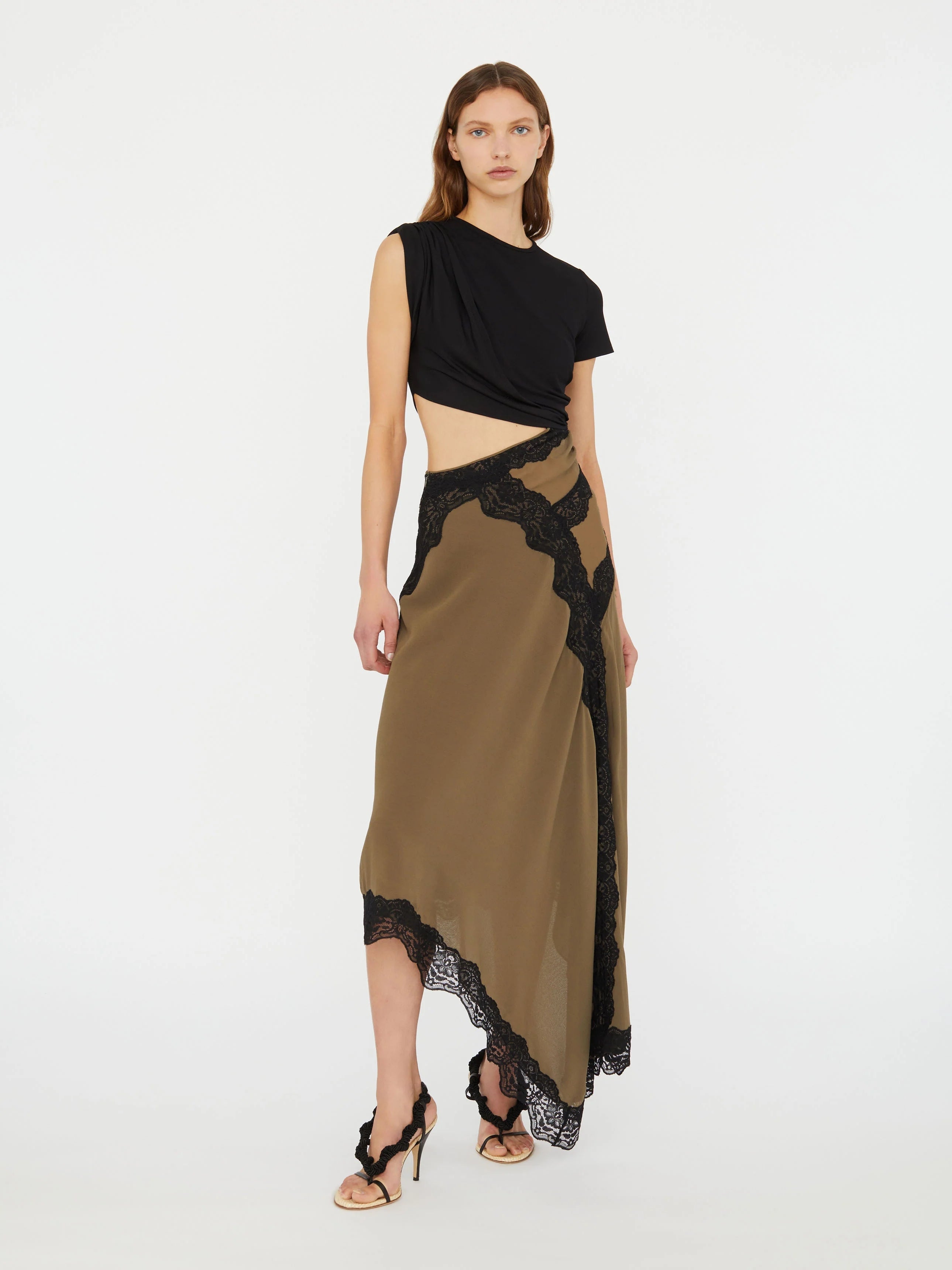 Alice | Abito midi con dettaglio arricciato tipo blusa