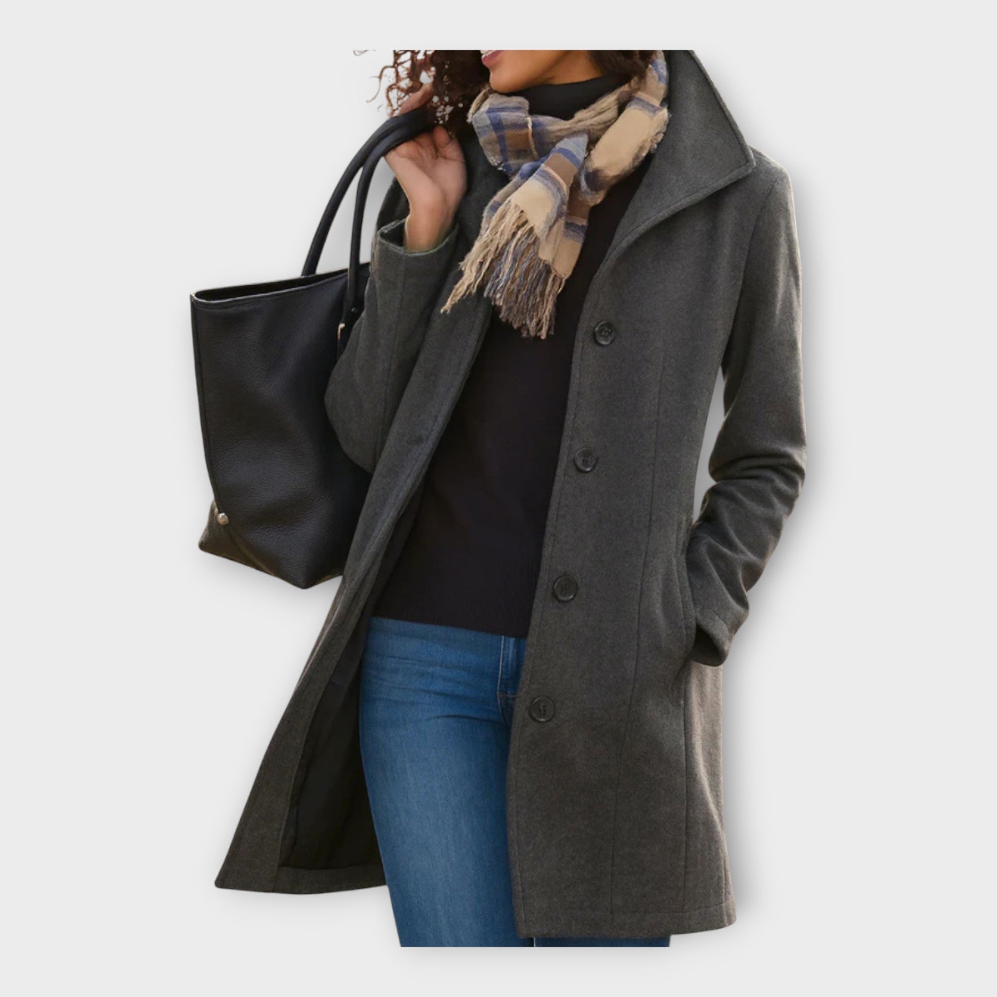 Cappotto Elegante in Lana con Bottoni