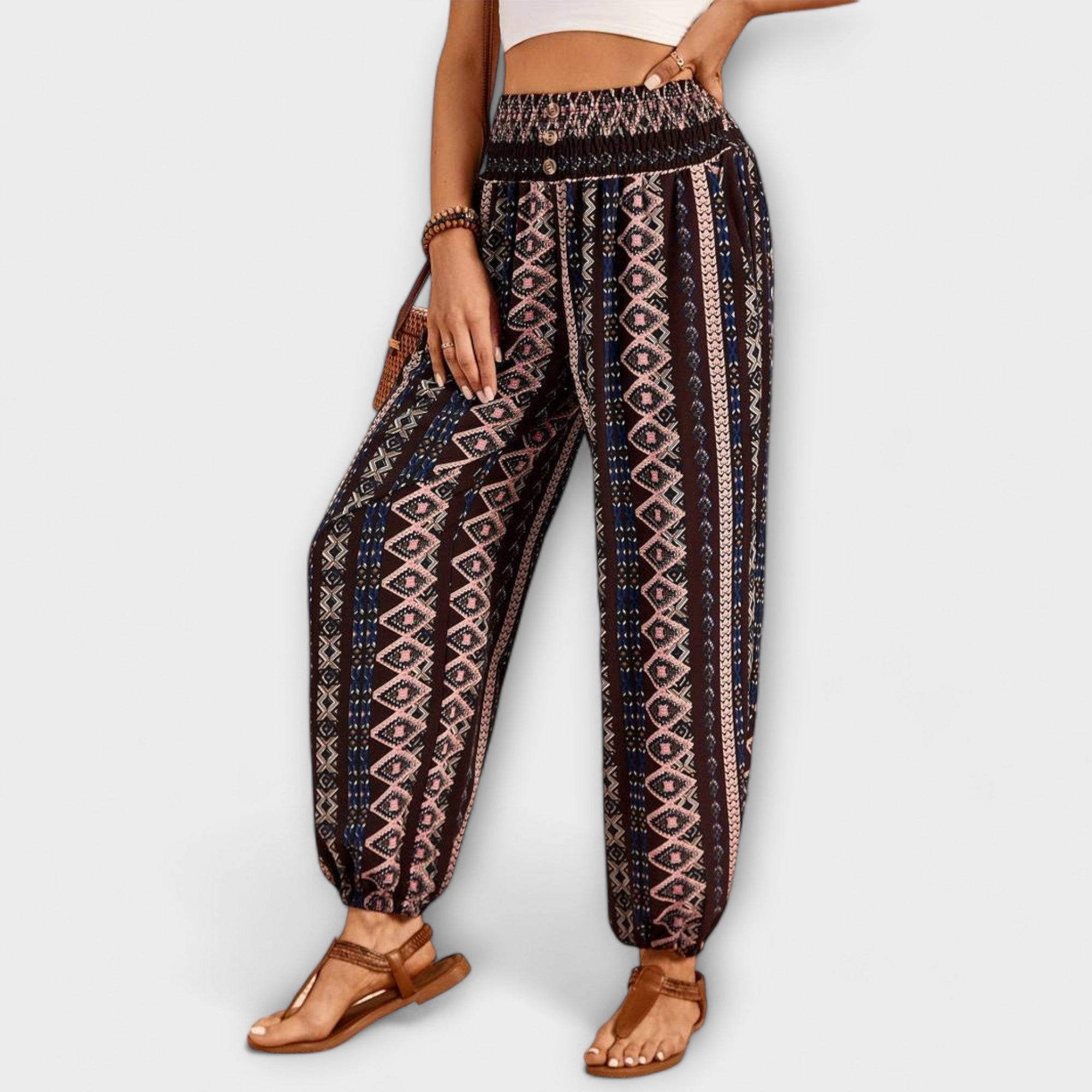 Scarlett - Pantaloni con design etnografico