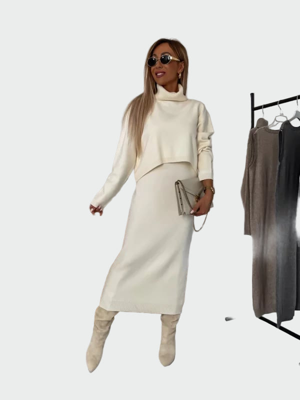 Set Abito e Maglione a Collo Alto