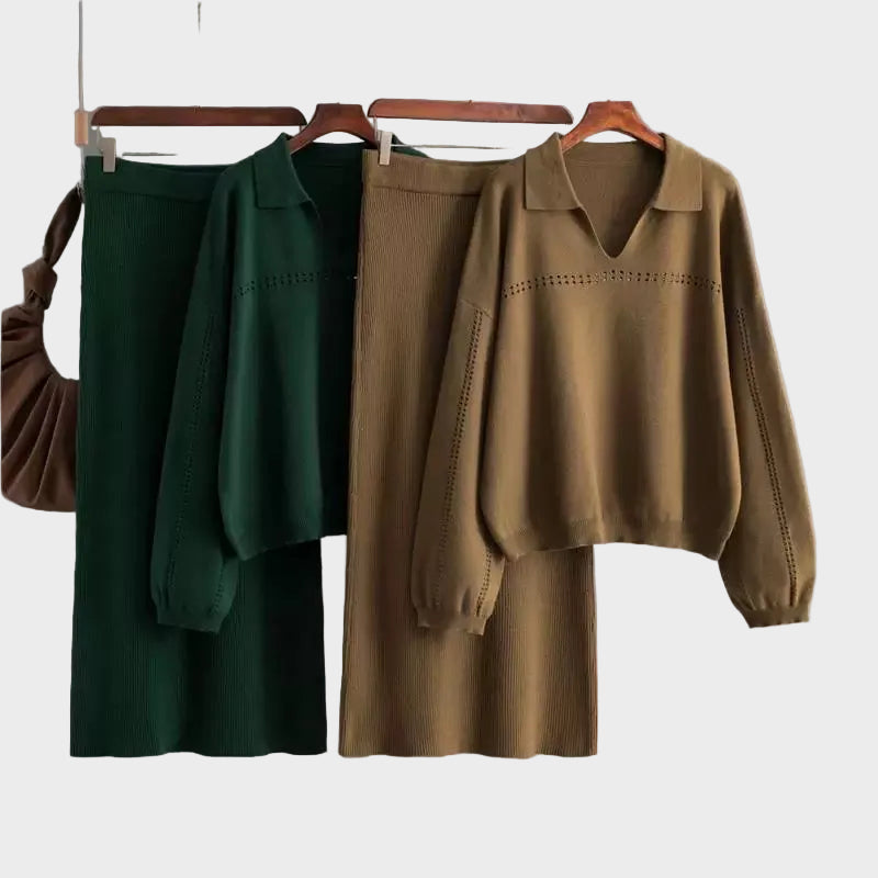 Aster - Set Coord in Lana Premium - Maglione con Gonna (Set Coord in Lana Premium - Maglione con Gonna)