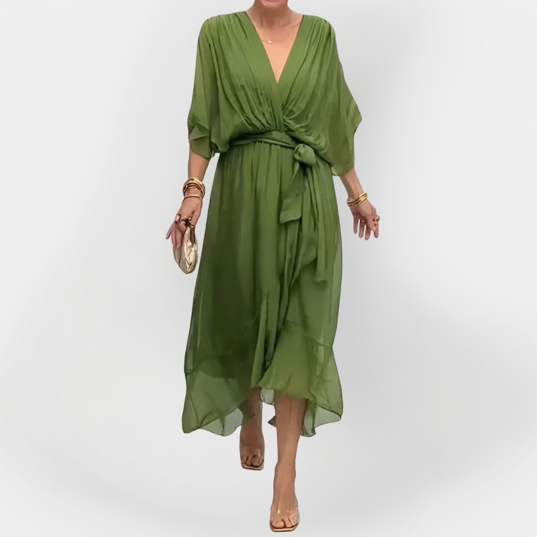 Abito in Chiffon con scollatura a V
