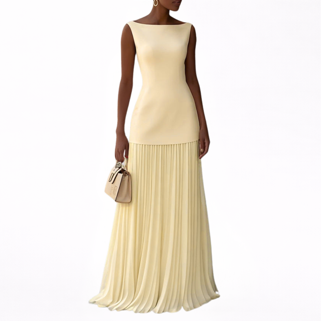 Celeste | Maxi Abito Plissettato