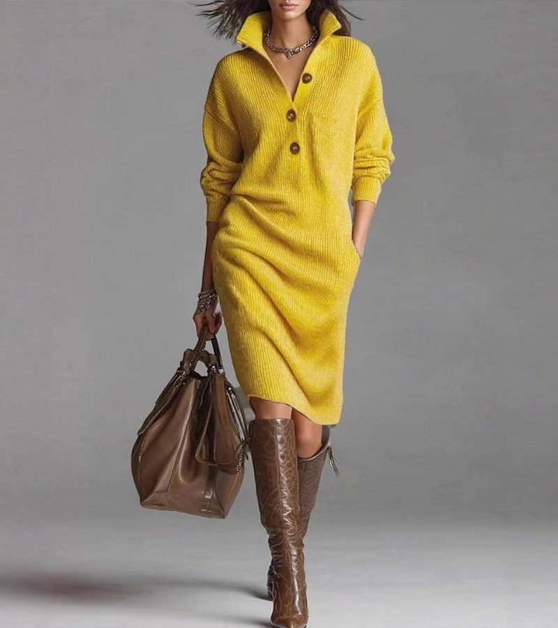 Scarlett | Elegante abito invernale con bottoni