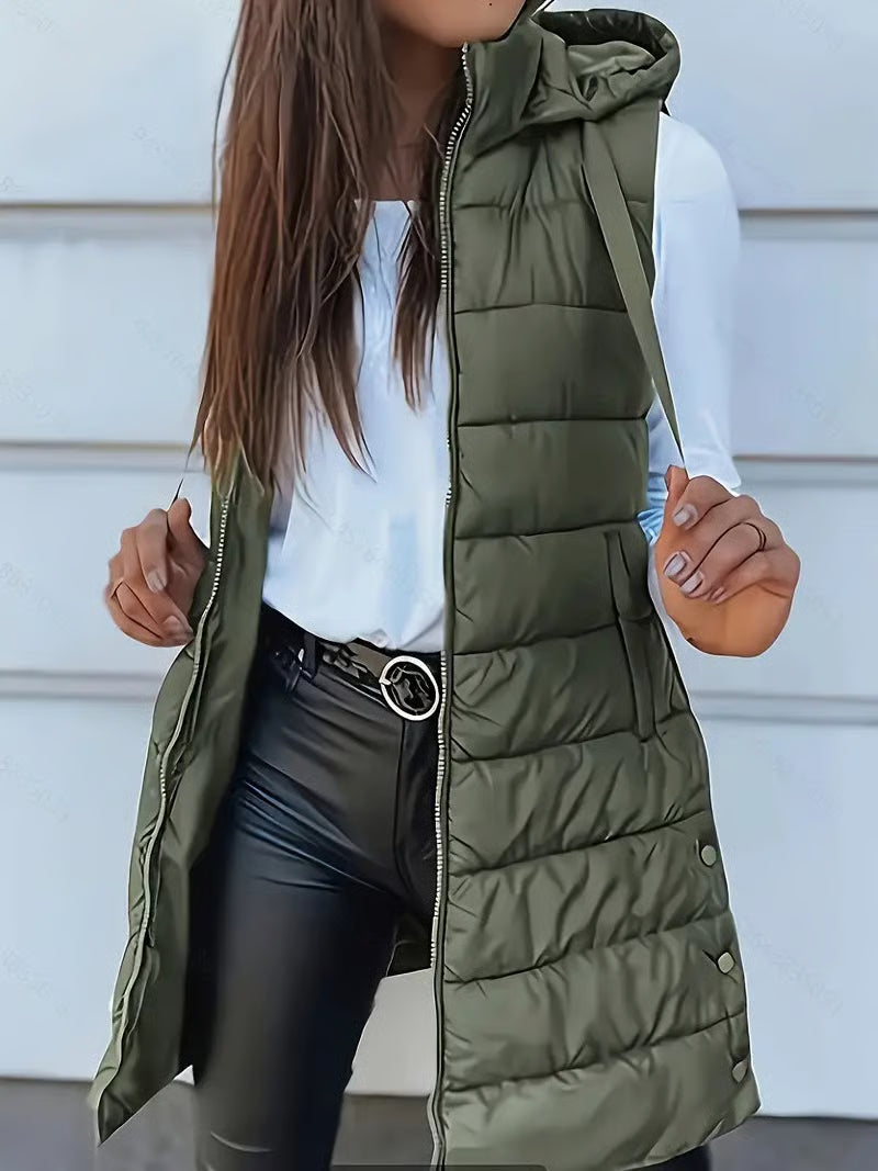 Giacca Lunga Senza Maniche da Donna