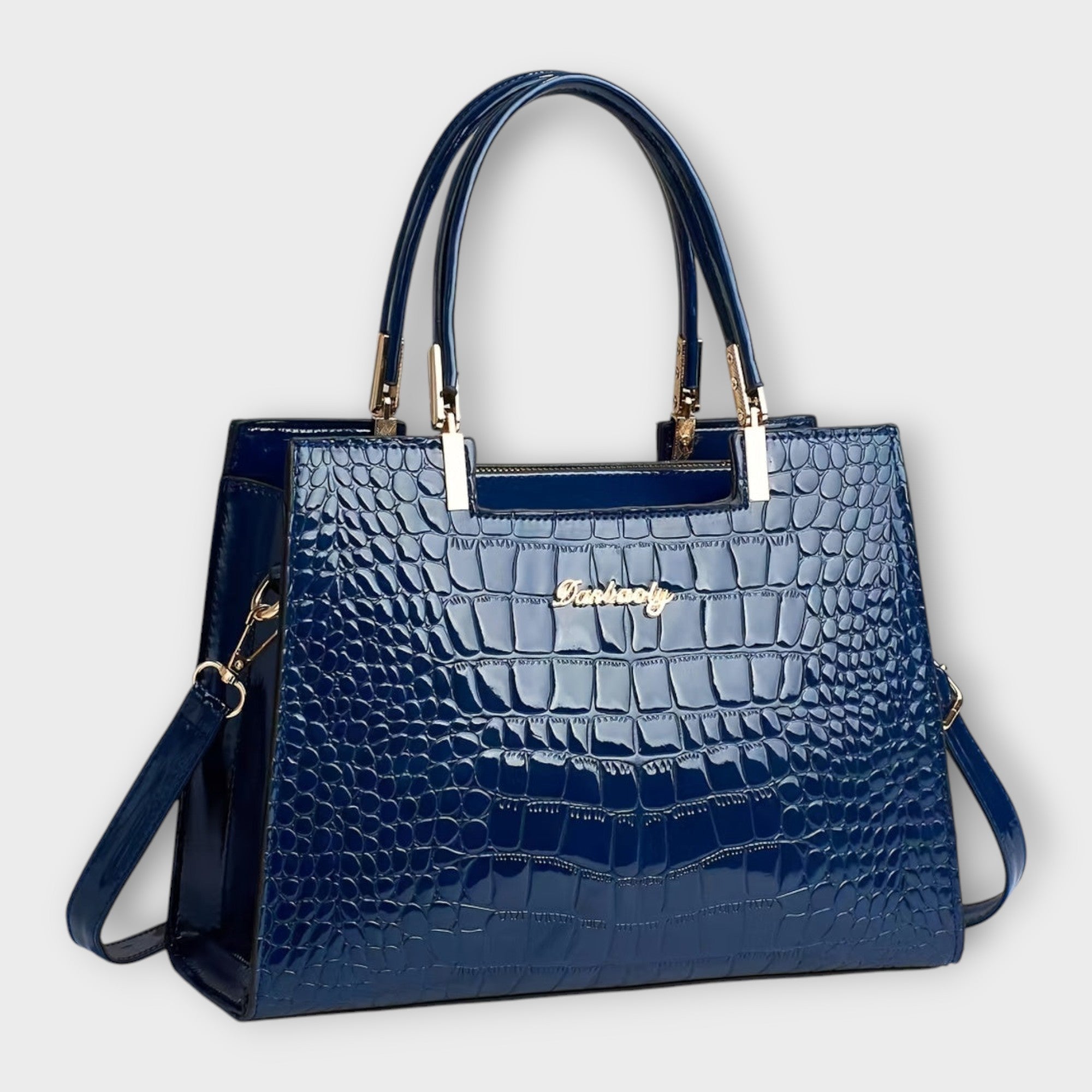 Erain - Borsa lucida in pelle di coccodrillo