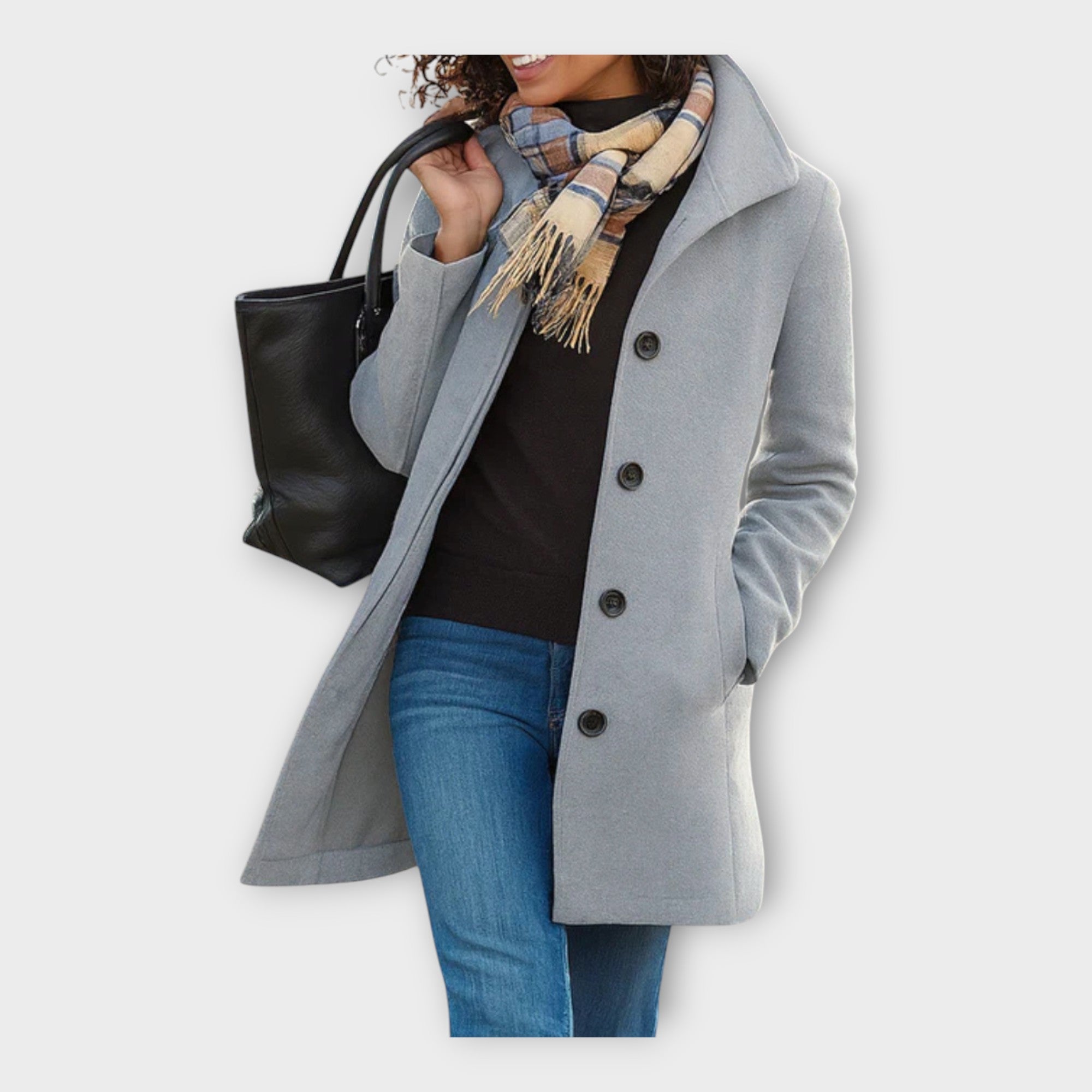 Cappotto Elegante in Lana con Bottoni