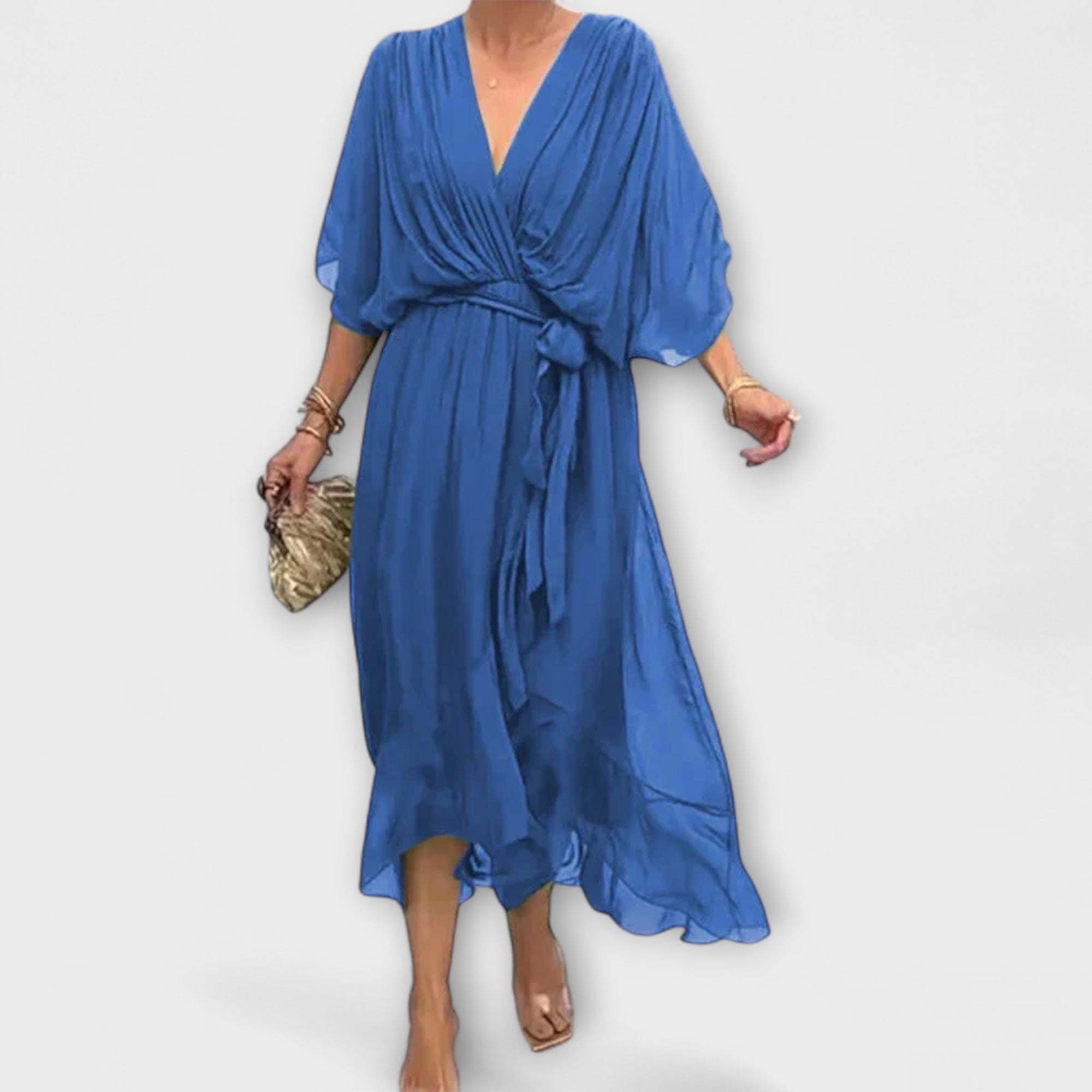 Amoura — Abito in Chiffon con Scollatura a V
