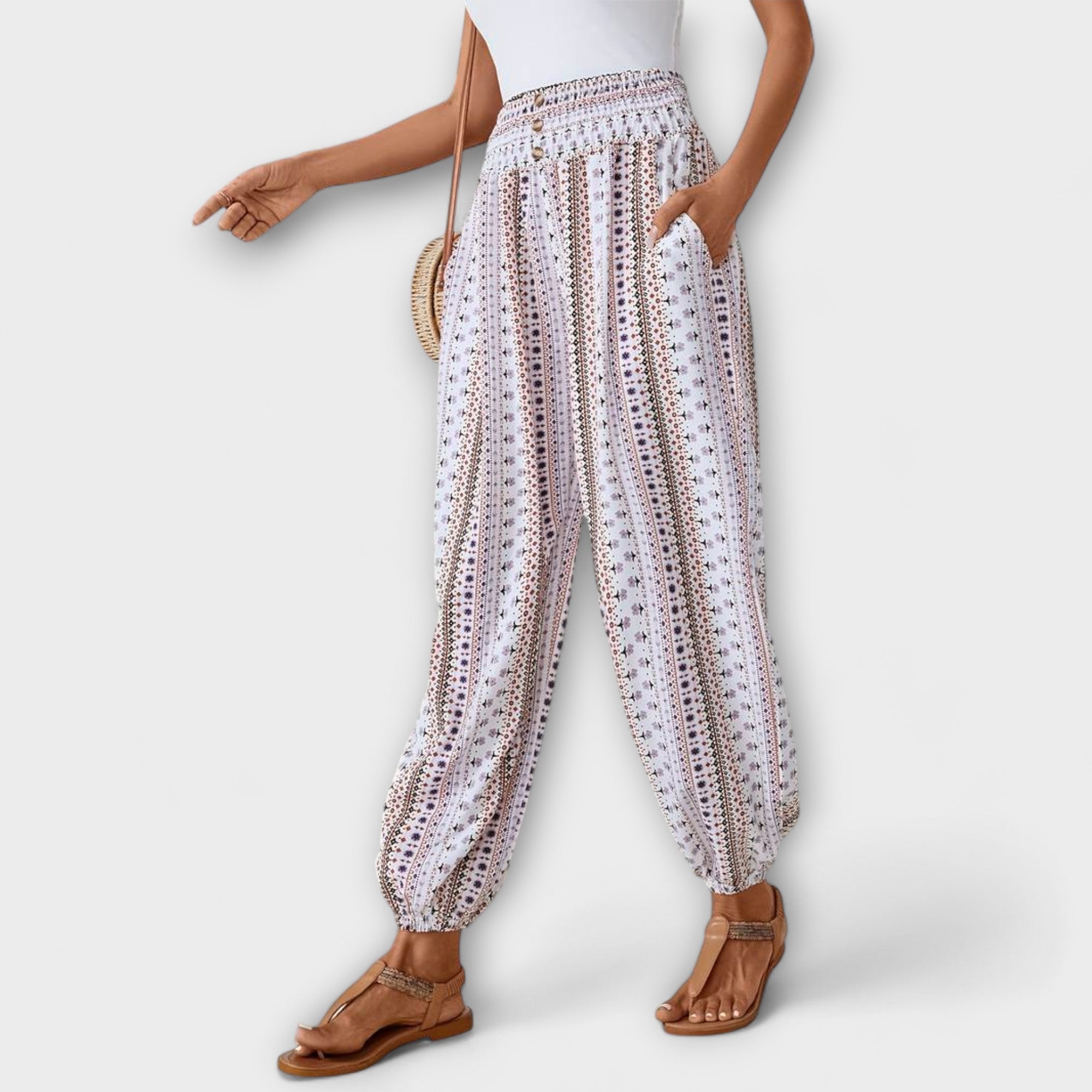 Scarlett - Pantaloni con design etnografico