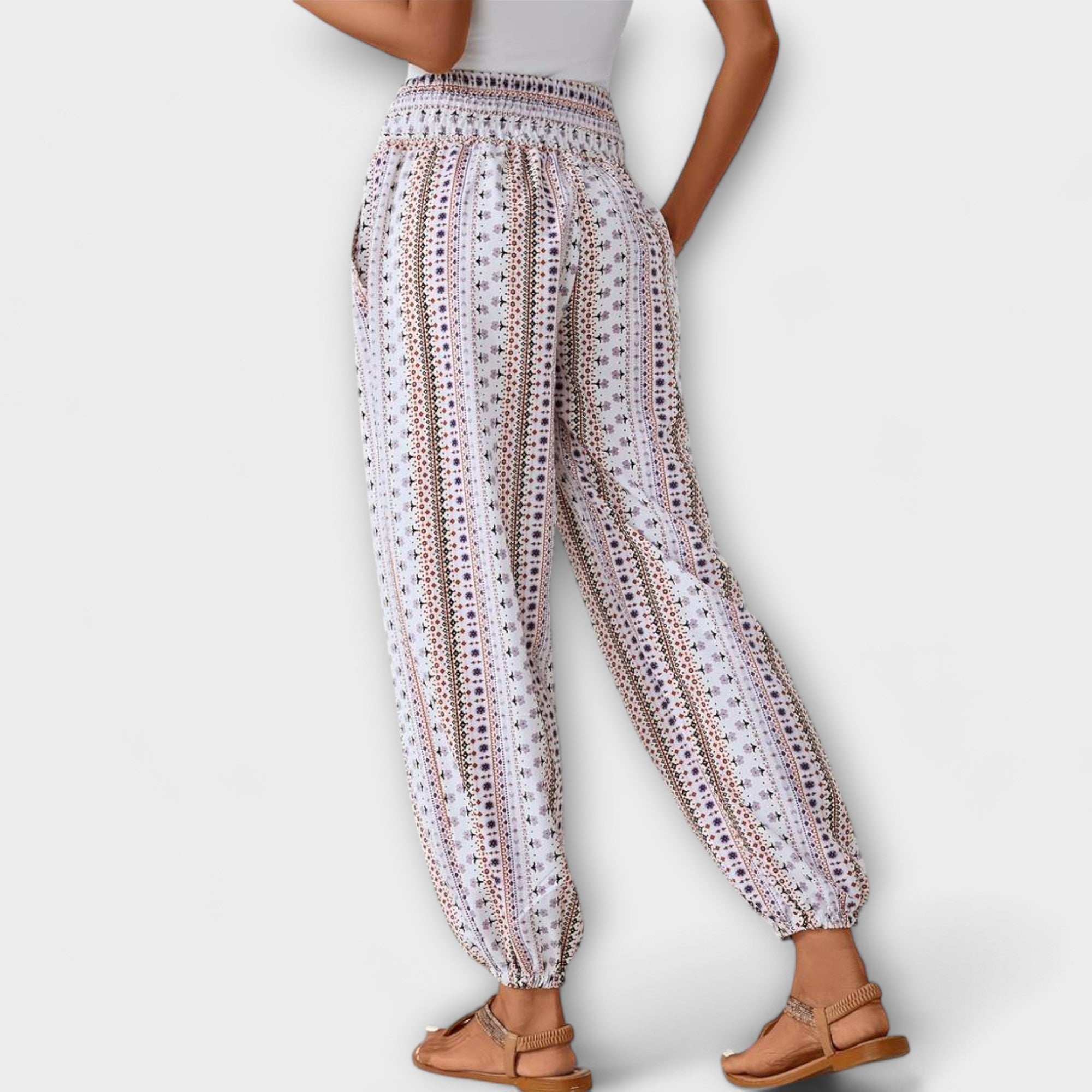 Scarlett - Pantaloni con design etnografico