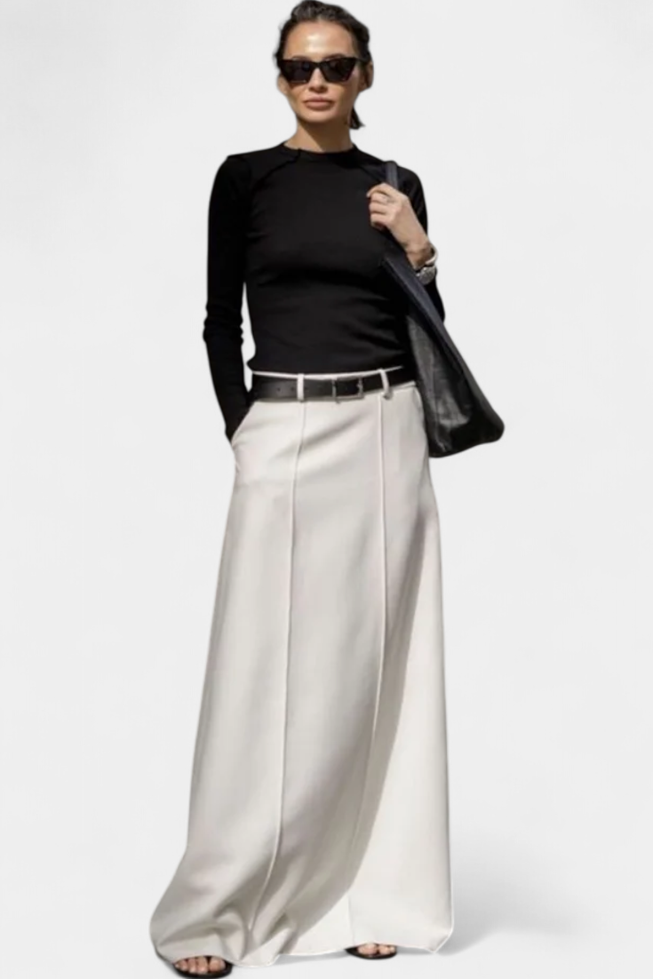 Gonna Ada H-Line Monocromatica con Stile Urbano Moderno