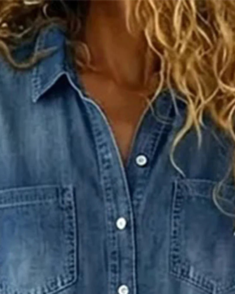 Paola | Tuta di jeans con bottoni frontali