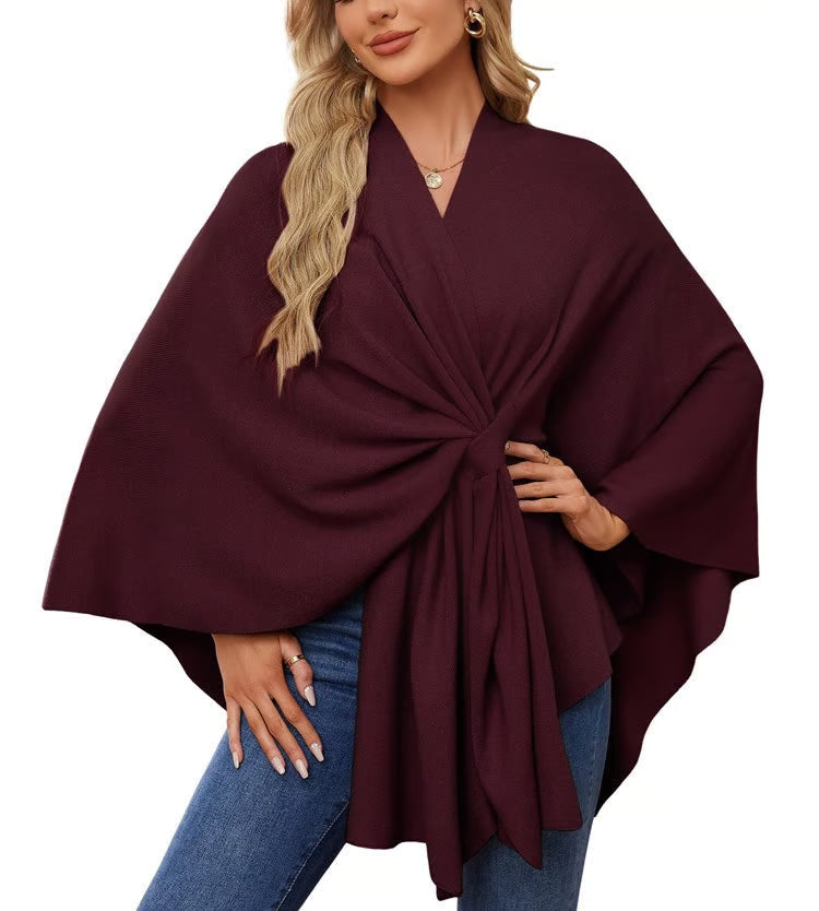 Maegan | Elegante scialle tipo poncho con morbida apertura frontale