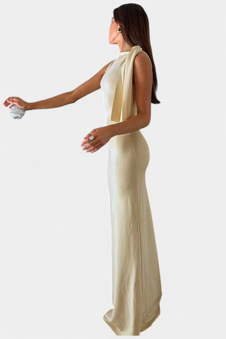 Abito Hope Maxi Drappeggiato con Spalla Scoperta