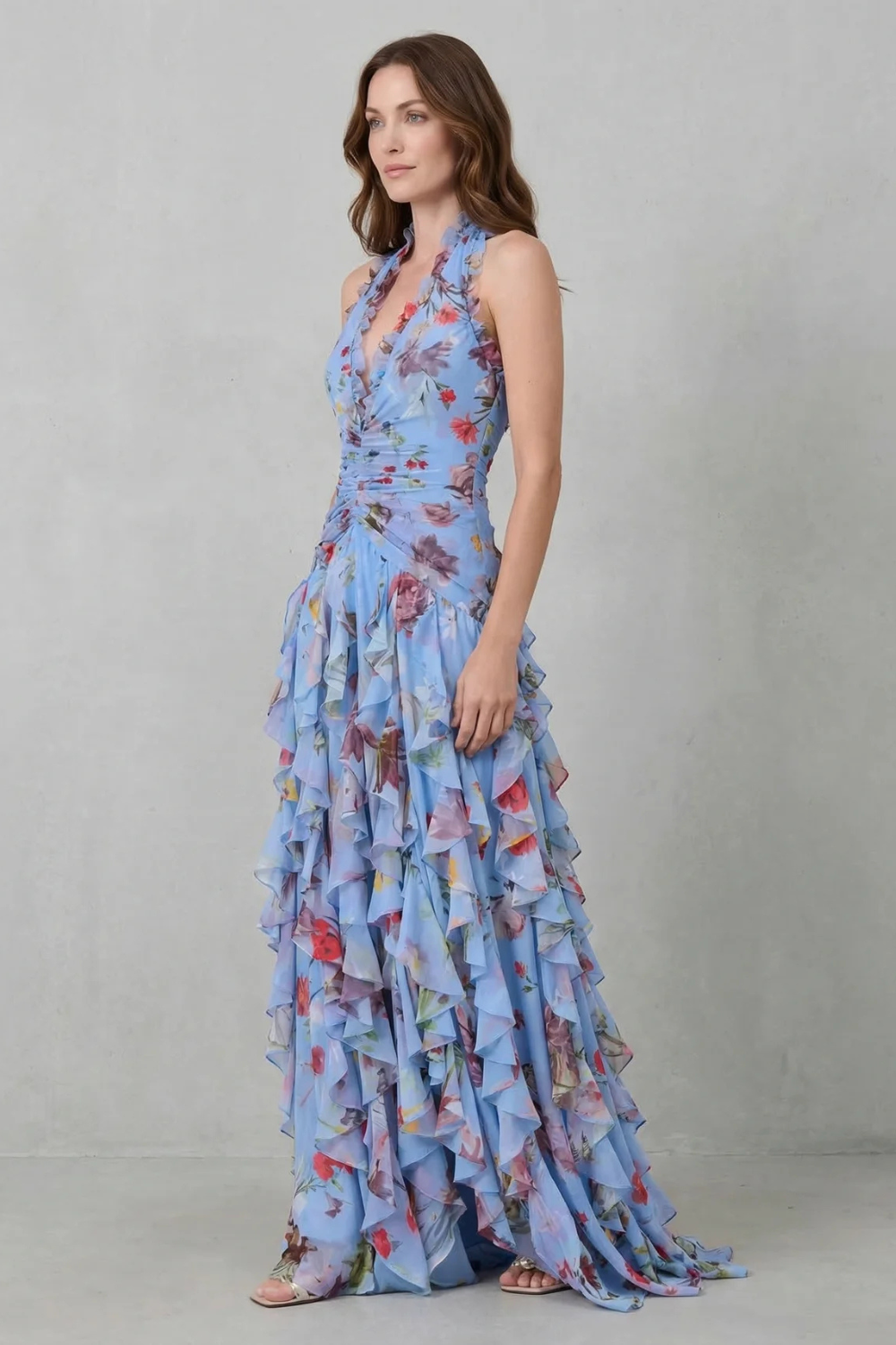 Bella | Vestito lungo con collo halter