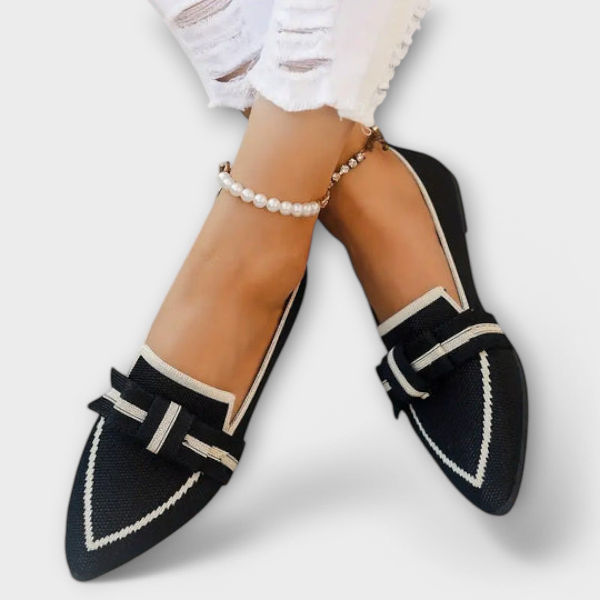 Scarpe da donna con suola piatta e design a nodo