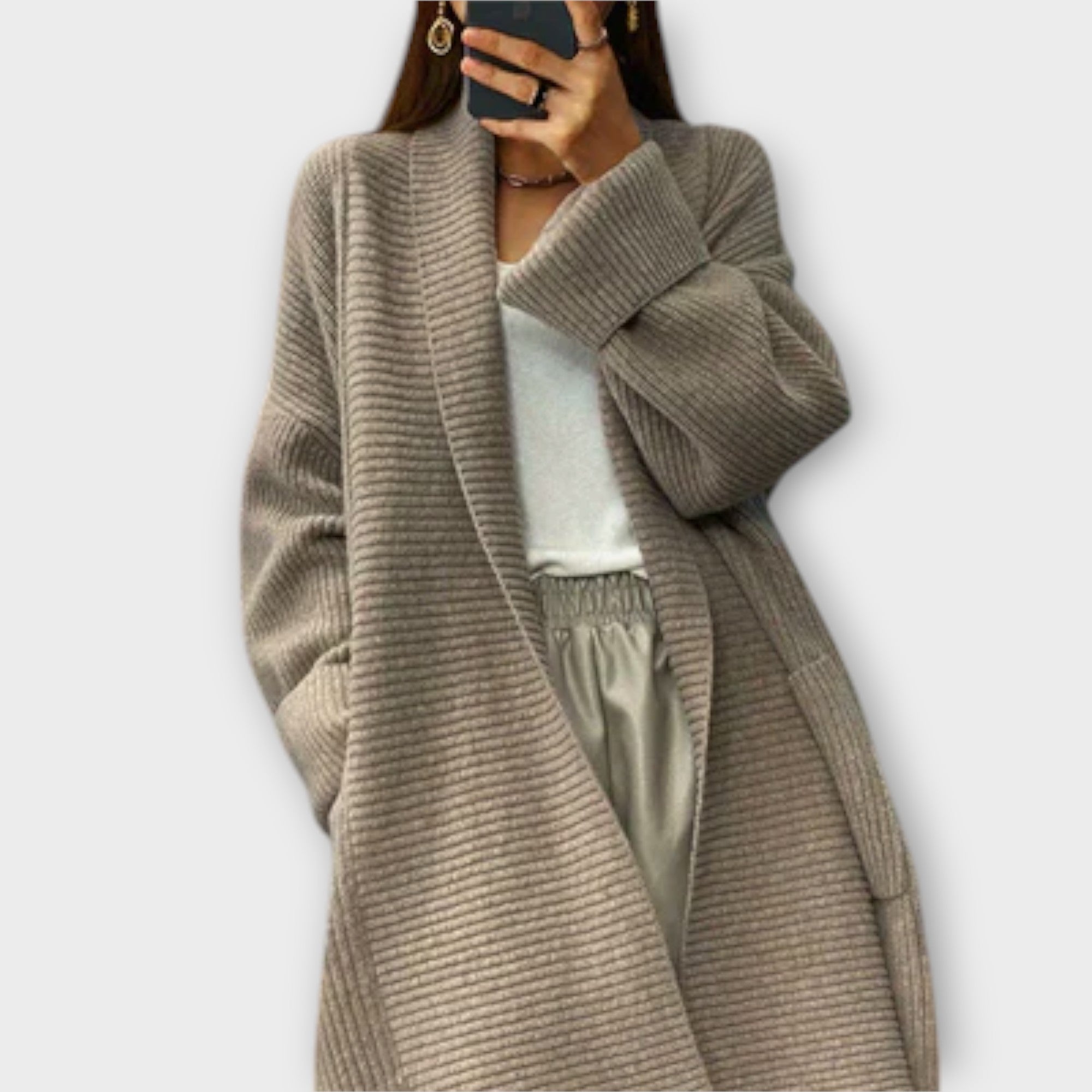 Eufemia - Cardigan lungo lavorato a maglia