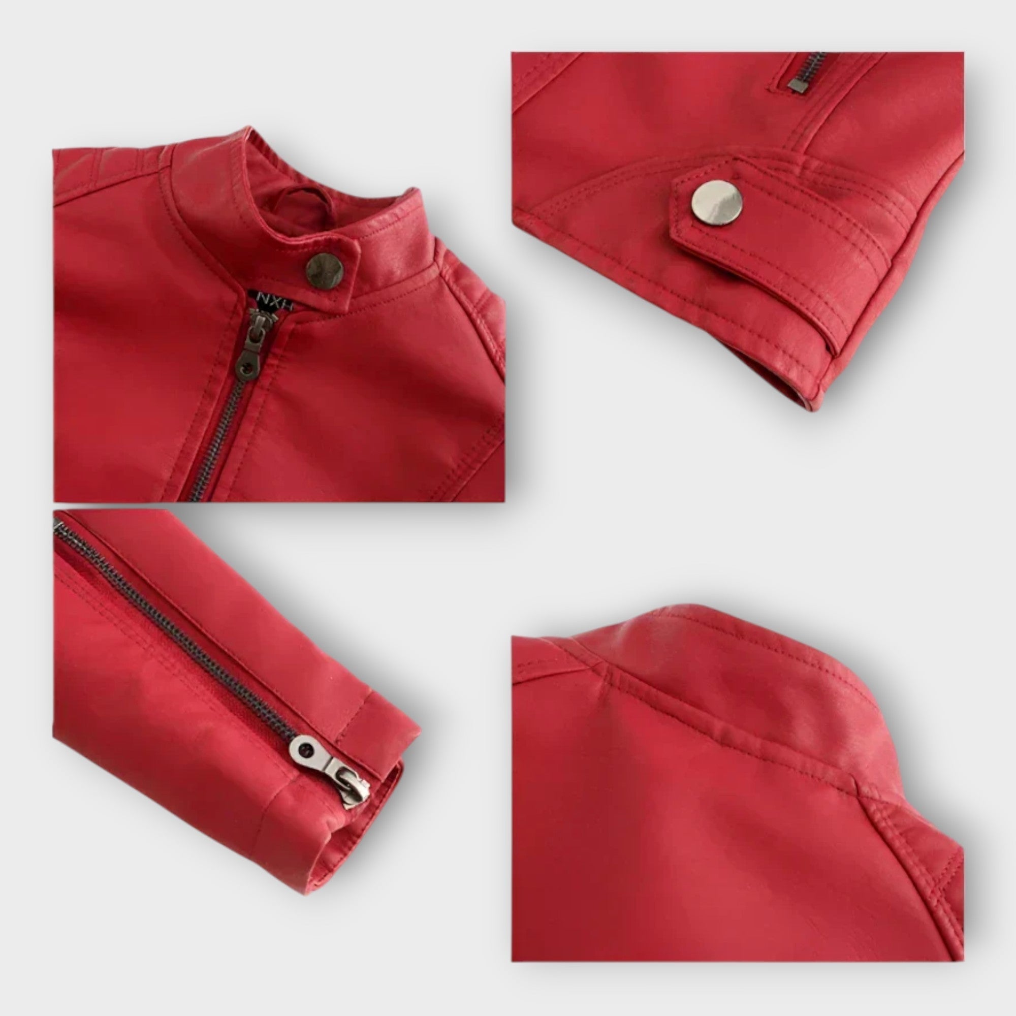Giubbotto in Pelle Corto e Moderno con Zip
