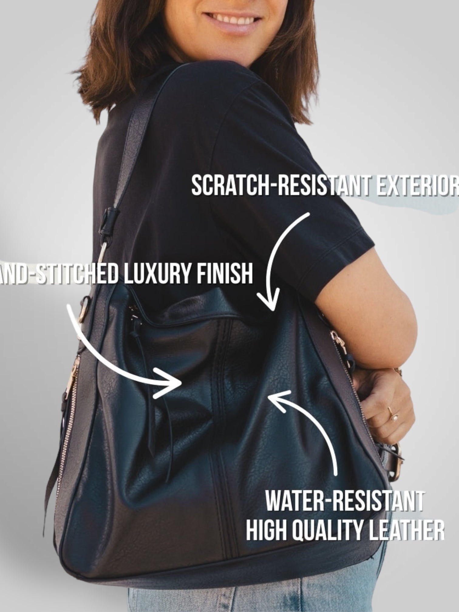 Sofà | Borsa Hobo di Lusso in Pelle Anti-Furto