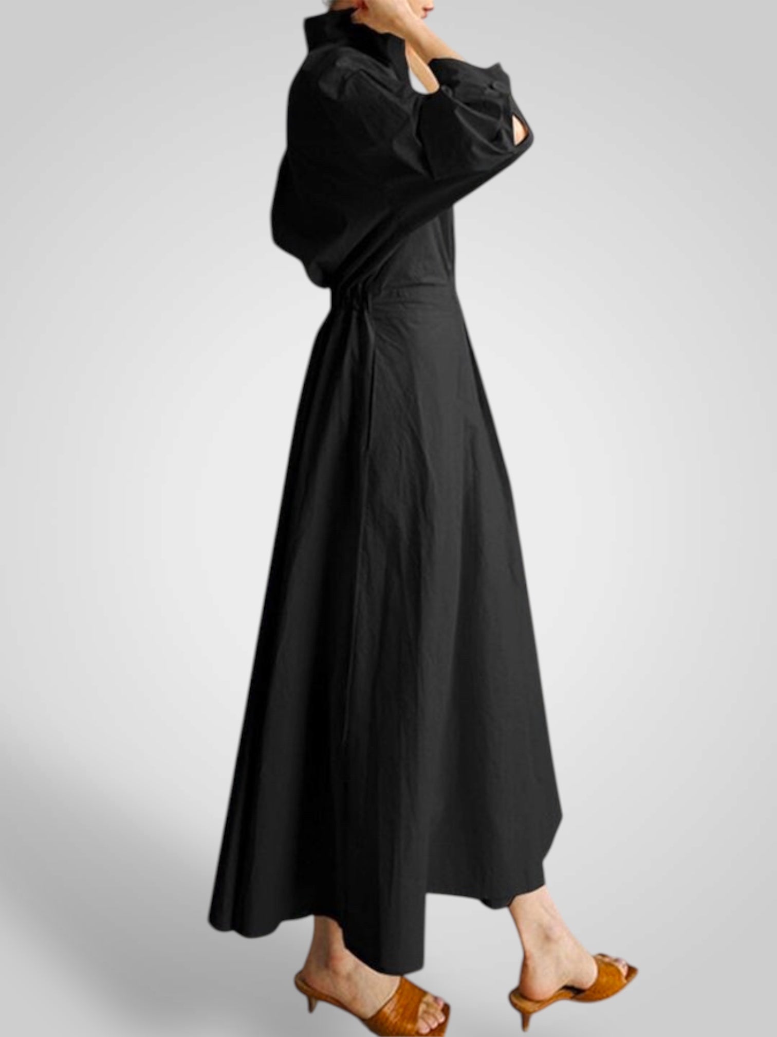 Ella | Abito Maxy da Donna con Tasche, Bottoni, Maniche Lunghe