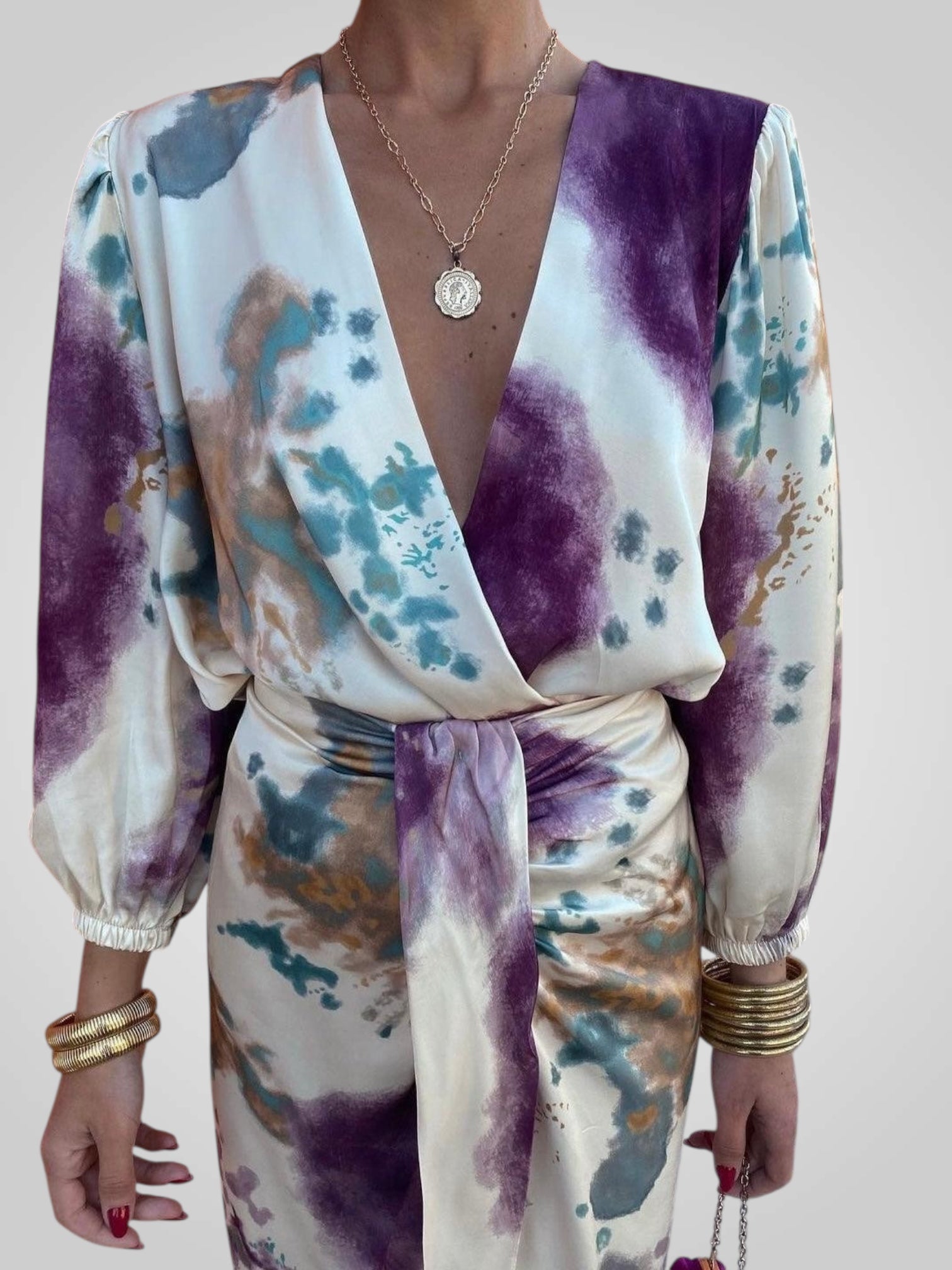 Bella | Abito da Donna a Portafoglio con Motivo Multicolore
