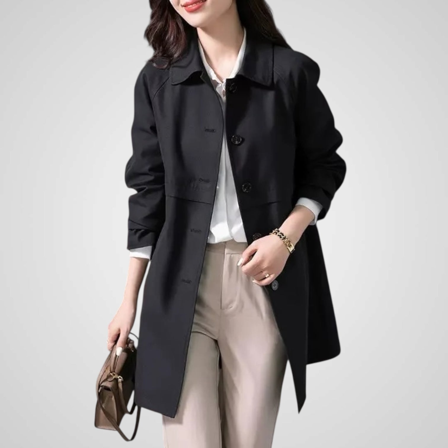 Elise | Elegante Trench Corto con Un Bottone per Donne