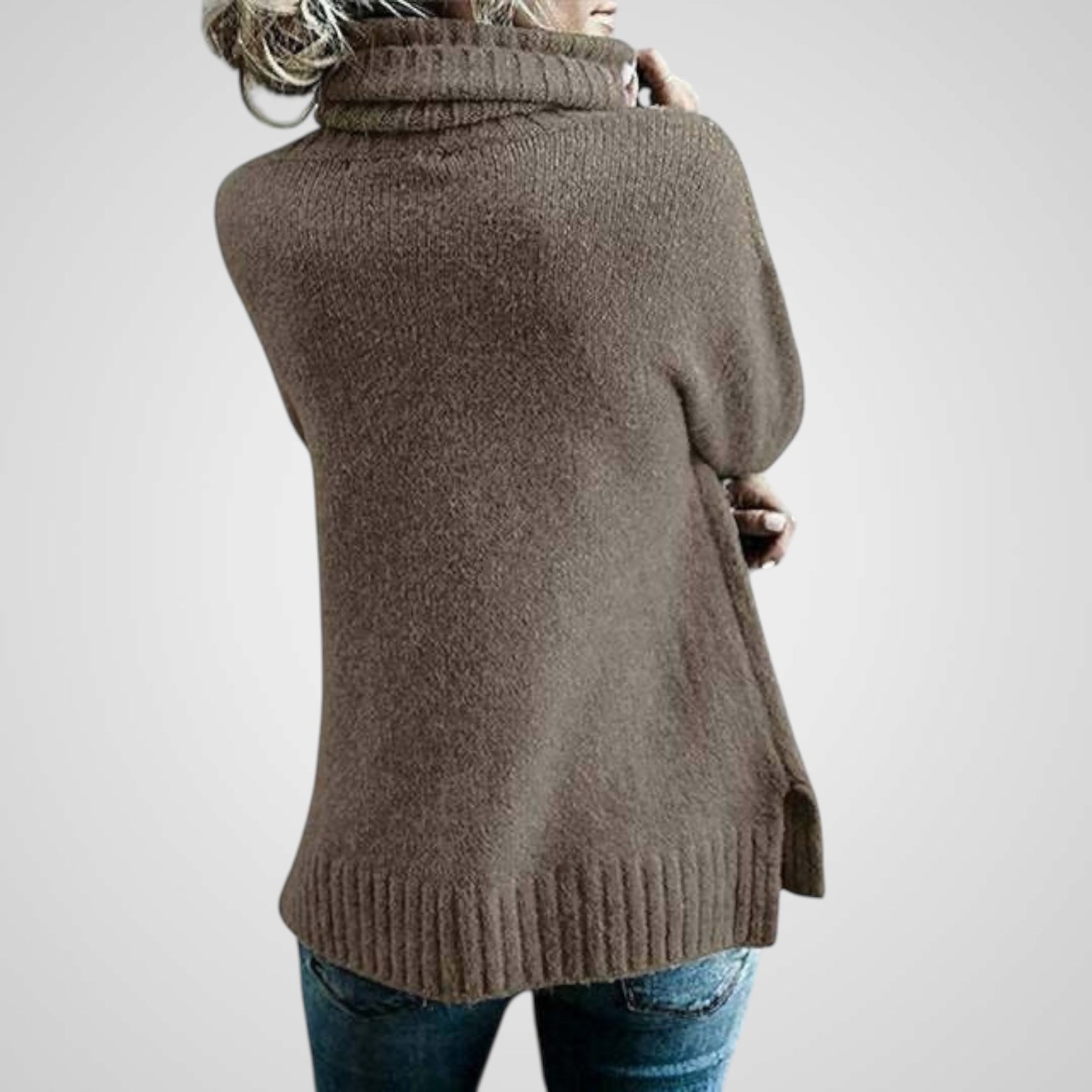 Anna | Comodo Maglione Oversize in Lana con Collo Alto