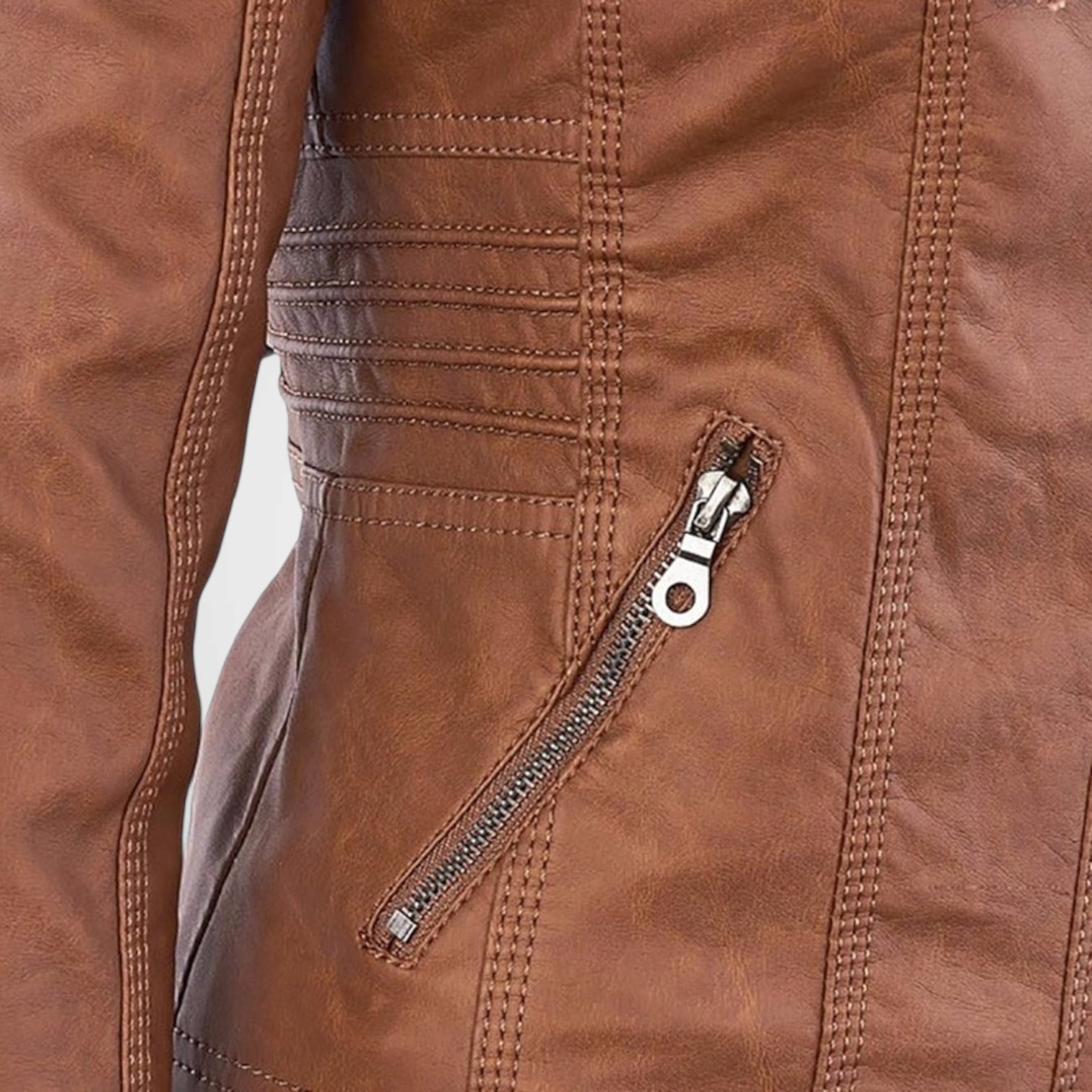 Olivia | Giacca in Pelle Donna Impermeabile con Cappuccio