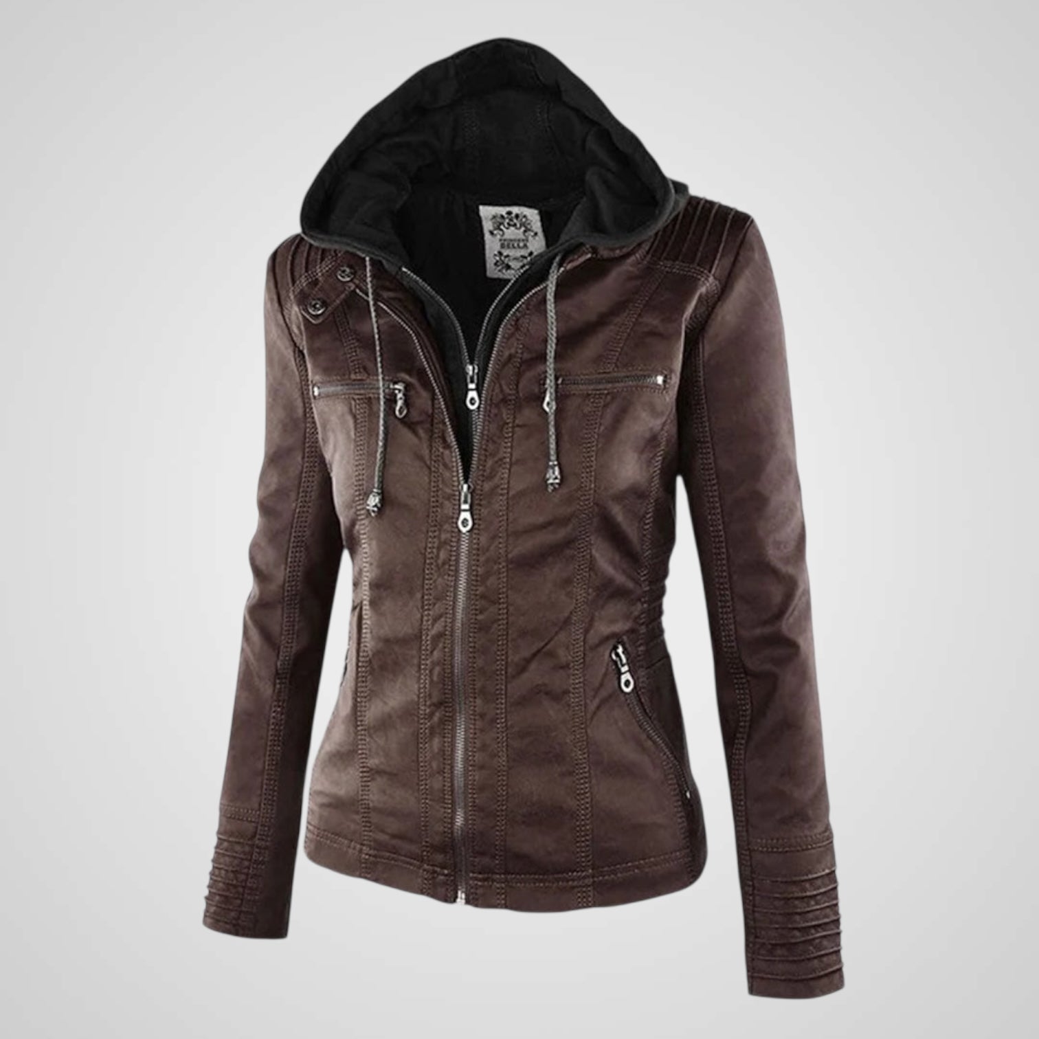 Olivia | Giacca in Pelle Donna Impermeabile con Cappuccio