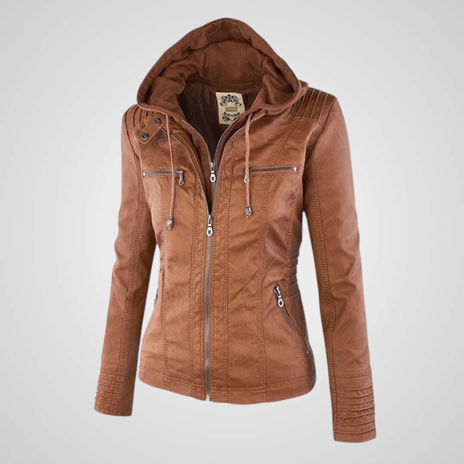 Olivia | Giacca in Pelle Donna Impermeabile con Cappuccio