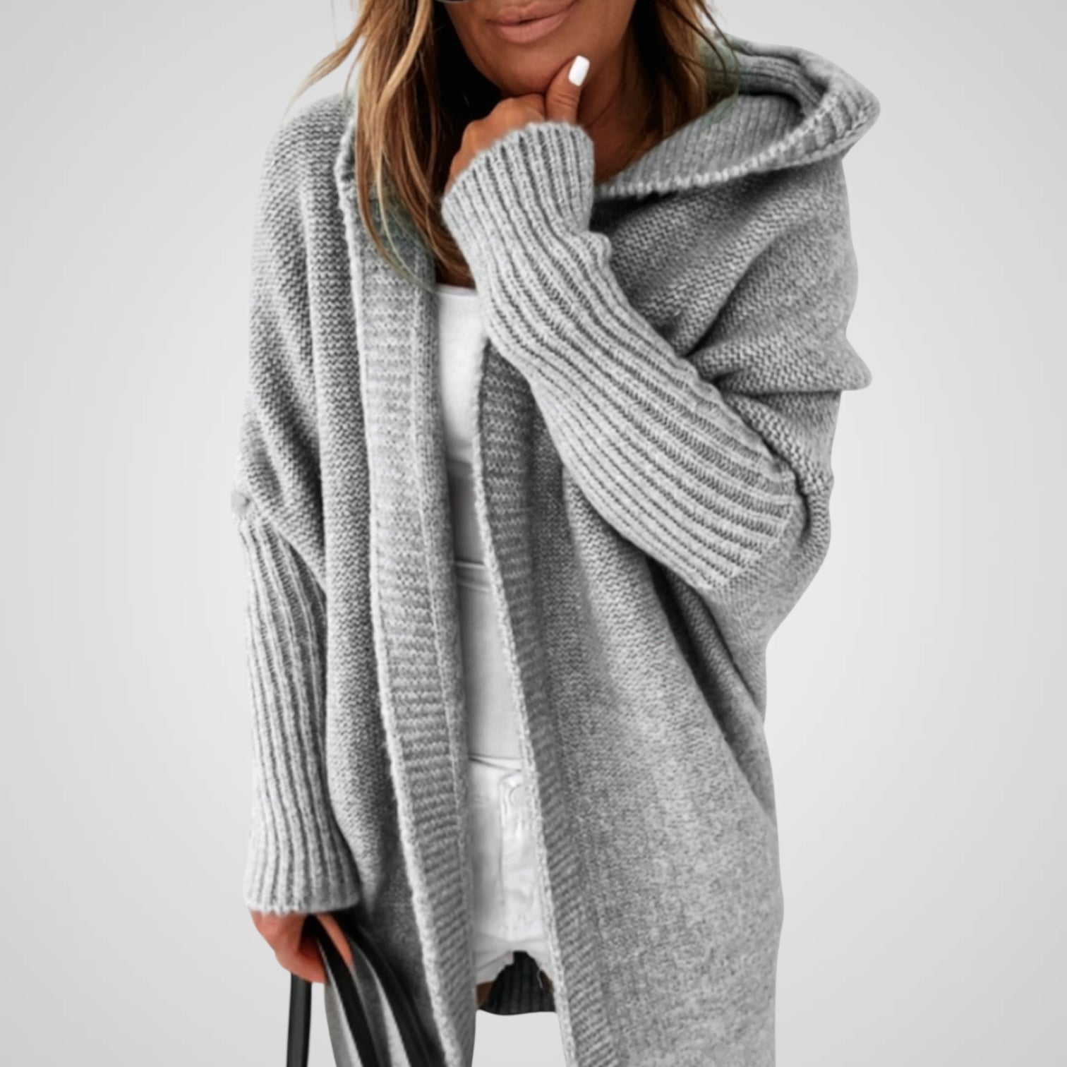 Savaya | Cappotto Femminile In Maglia Con Cappuccio