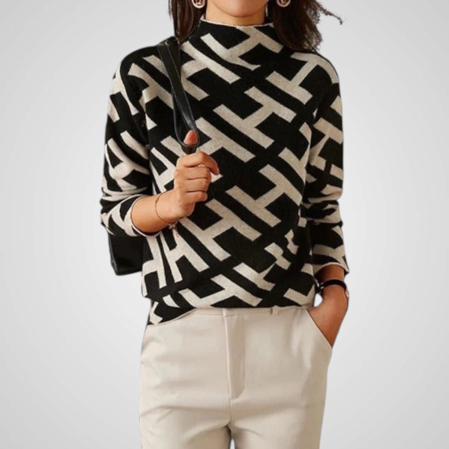 Lissie | Maglione Geometrico a Maniche Lunghe da Donna