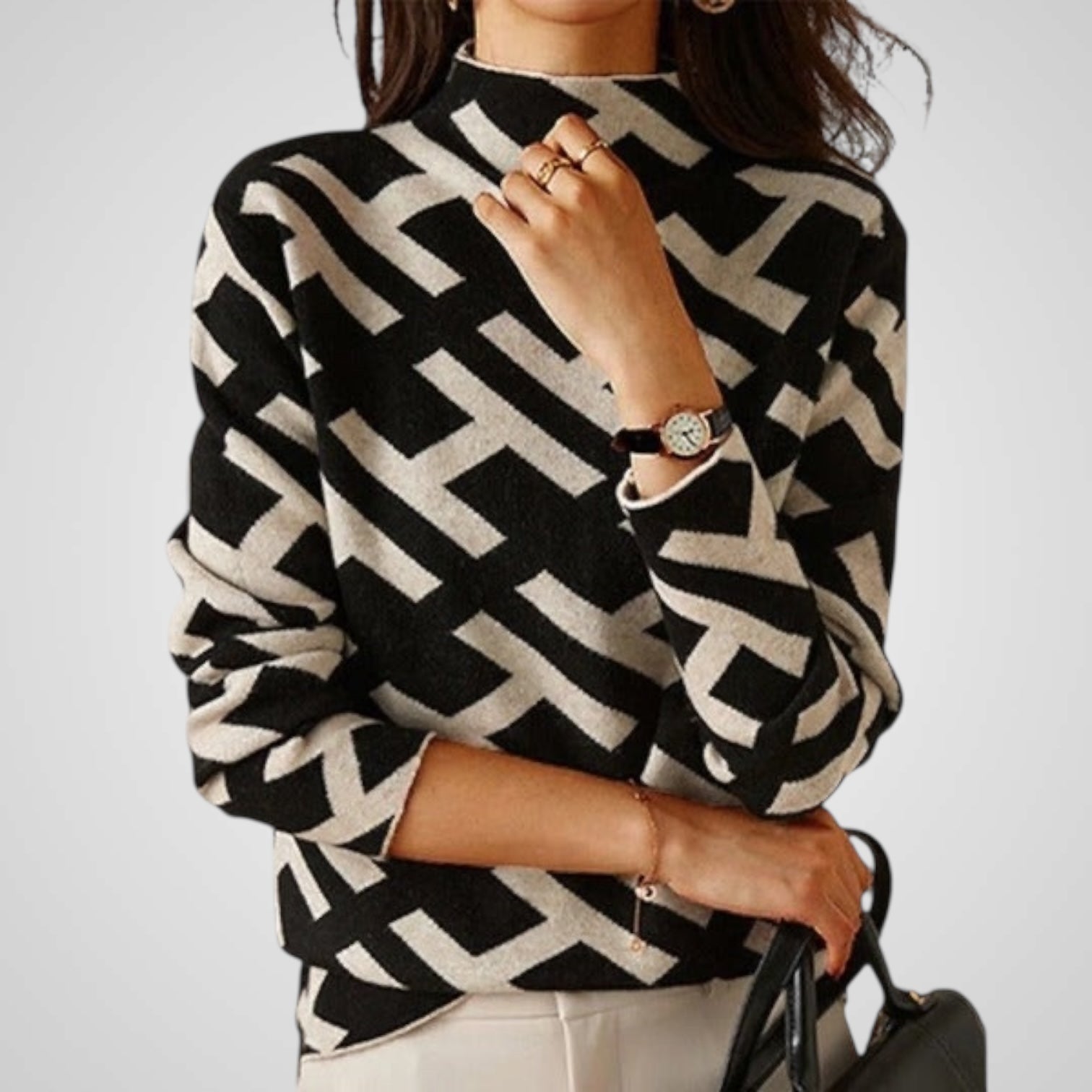 Lissie | Maglione Geometrico a Maniche Lunghe da Donna