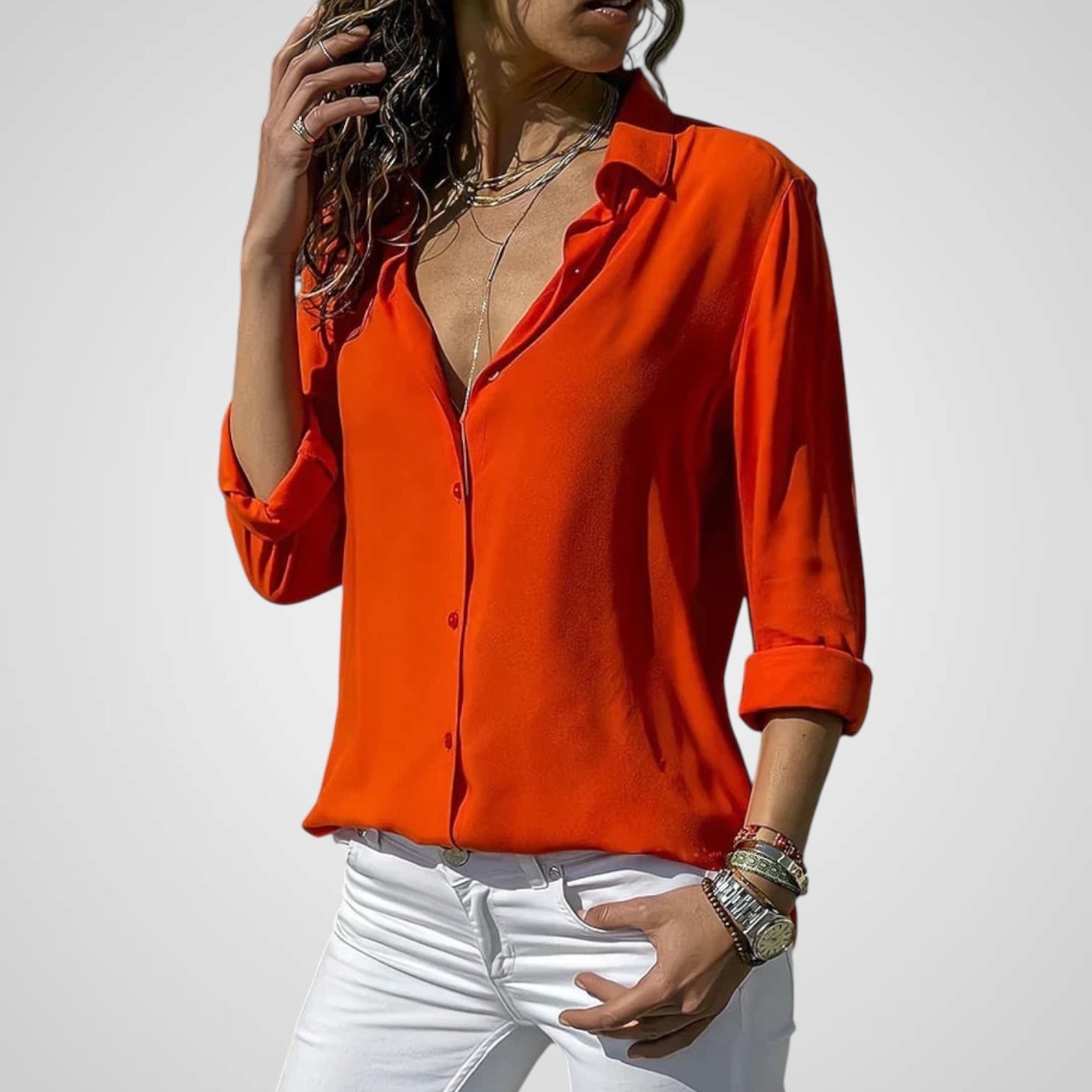 Fenna | Blusa in Chiffon Elegante