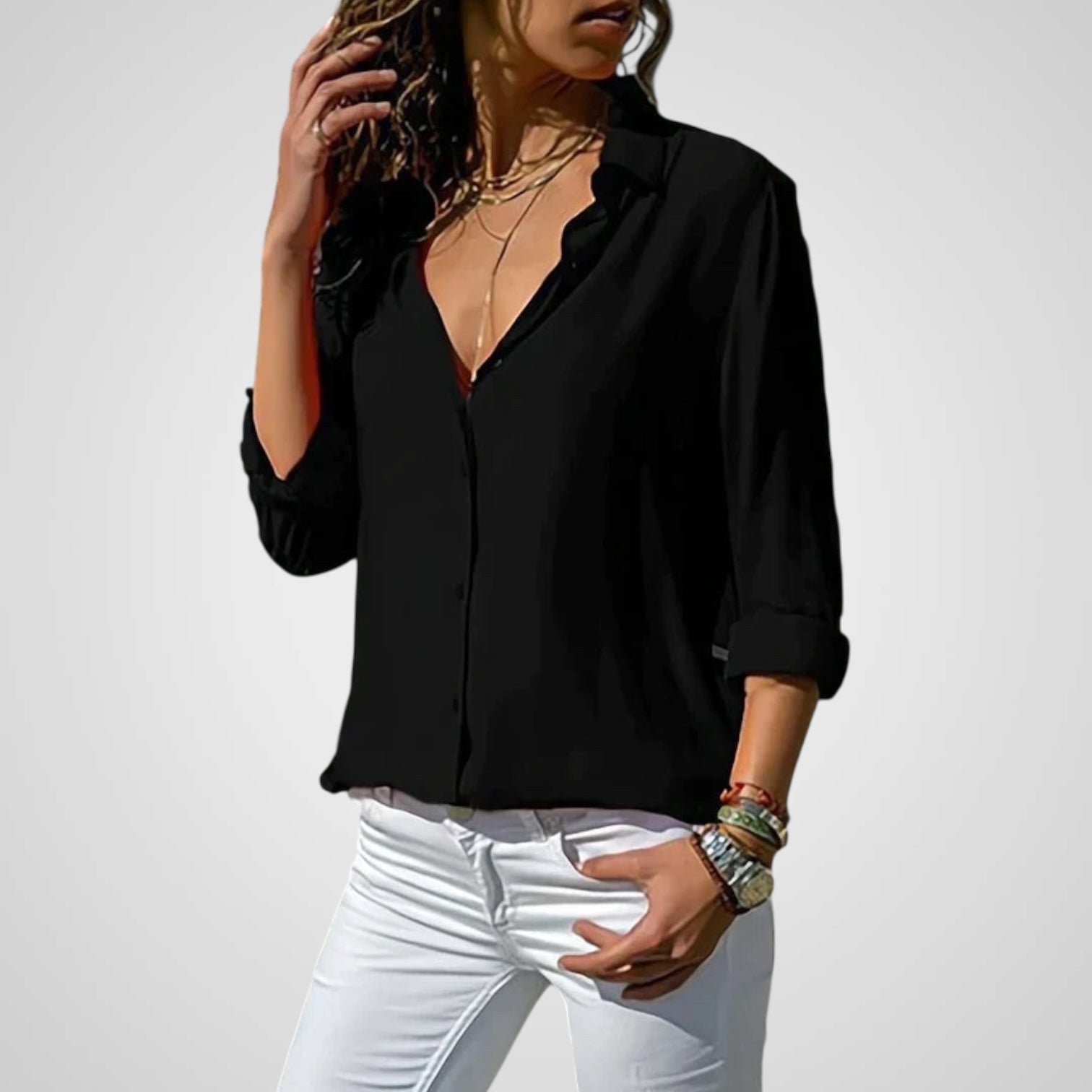 Fenna | Blusa in Chiffon Elegante