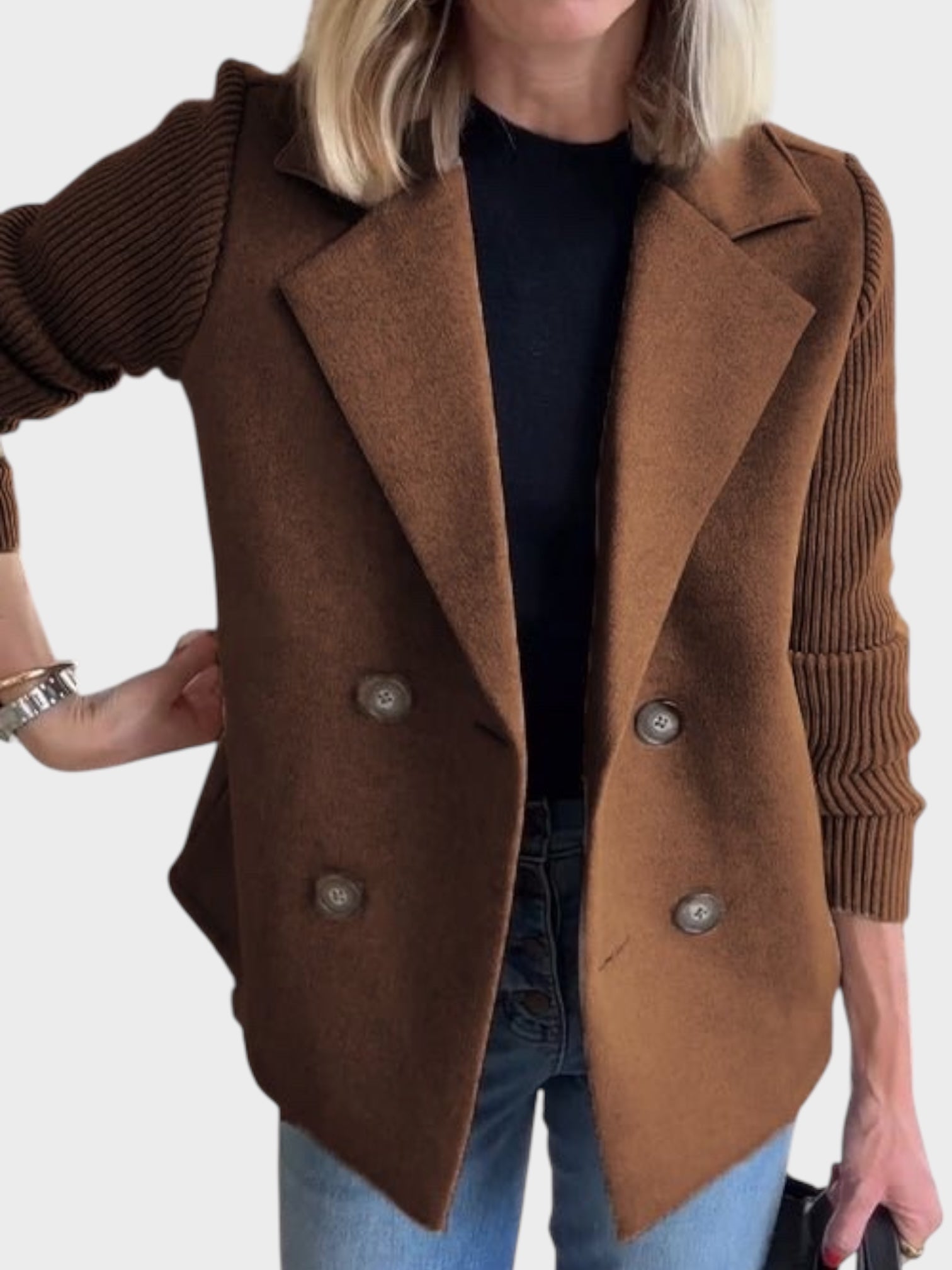 Giacca elegante con maniche lavorate a maglia